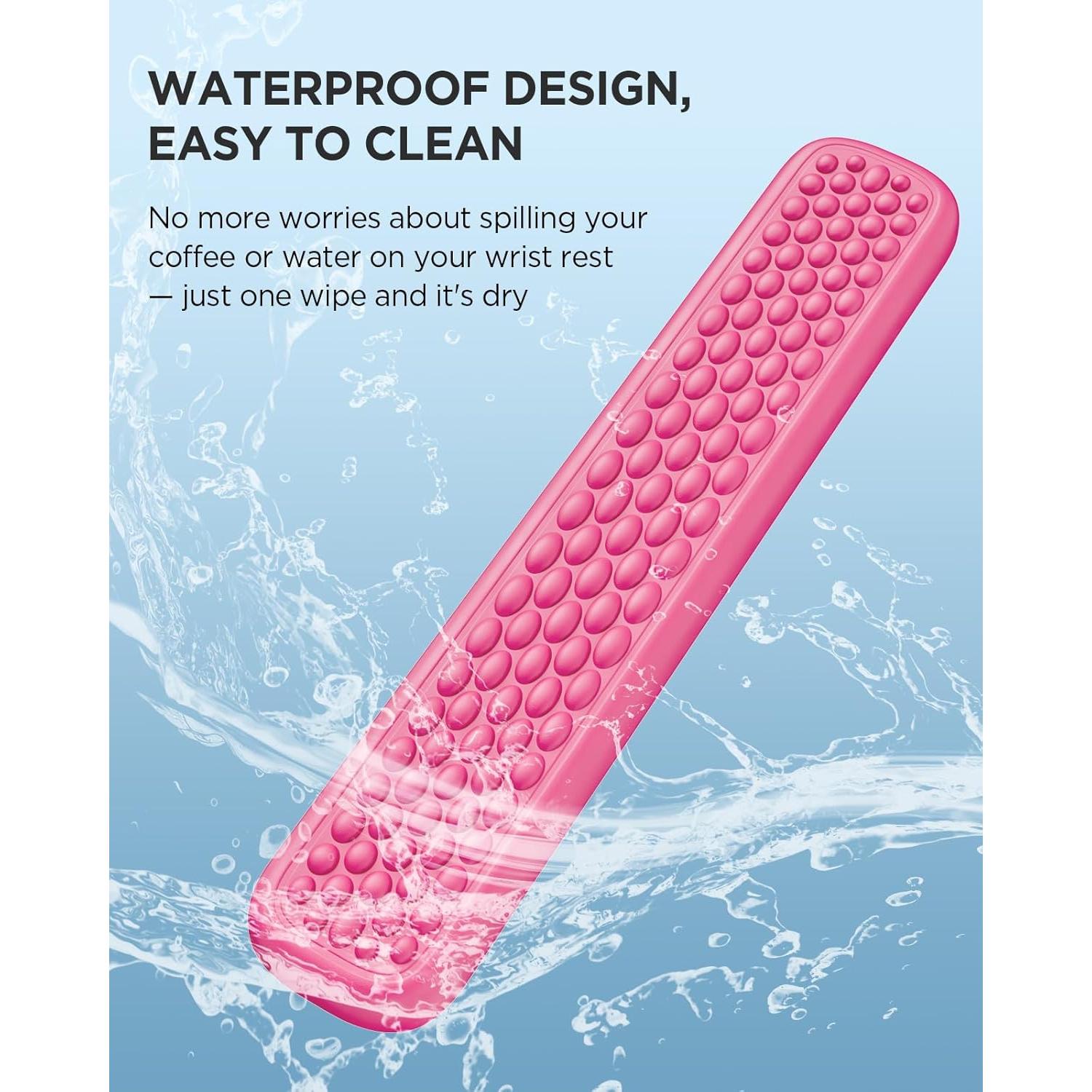 Reposamuñecas Ergonómico Lekvey PU Rosa Claro 43x8cm