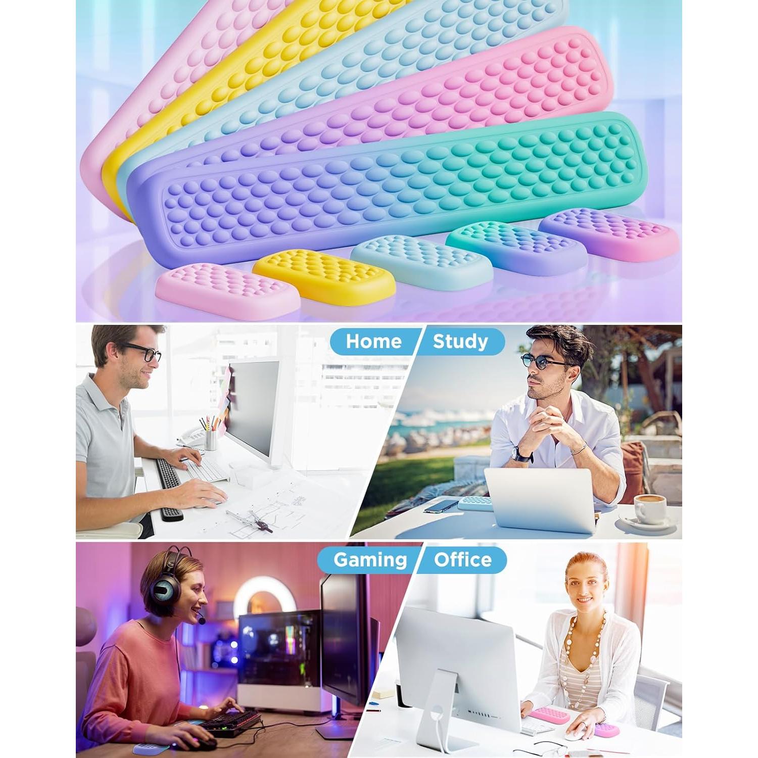 Reposamuñecas Ergonómico Lekvey PU Rosa Claro 43x8cm