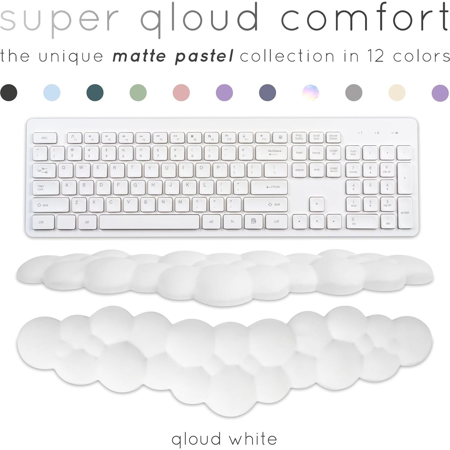 Reposamuñecas Ergonómico Qloud Nube Blanca para Teclado
