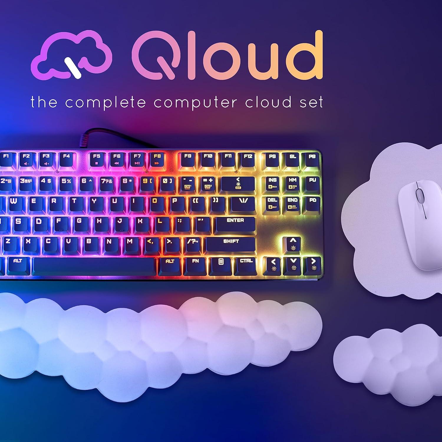 Reposamuñecas Ergonómico Qloud Nube Blanca para Teclado