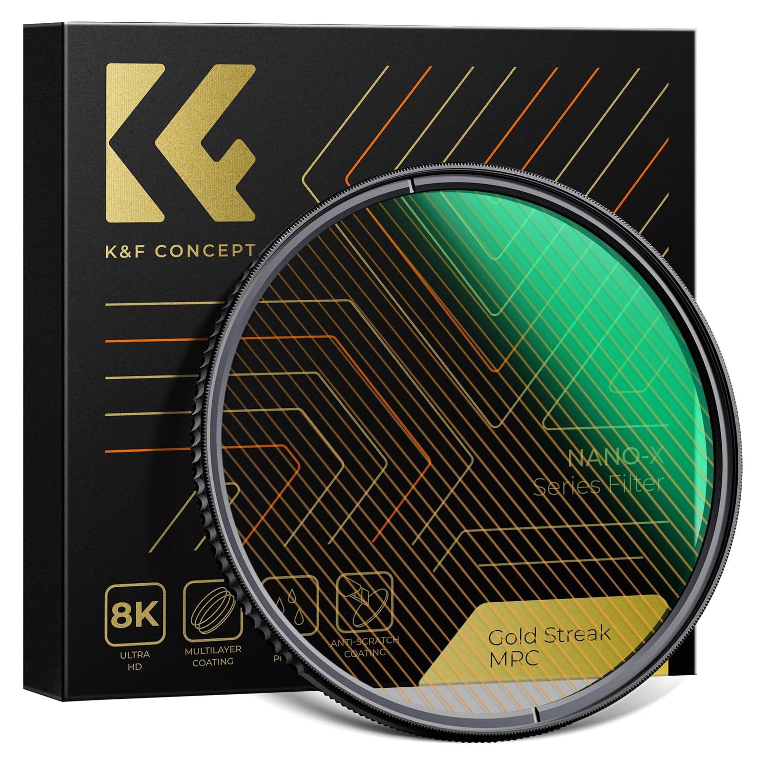 Filtro de lente K&F Concept 77mm efecto rayo dorado