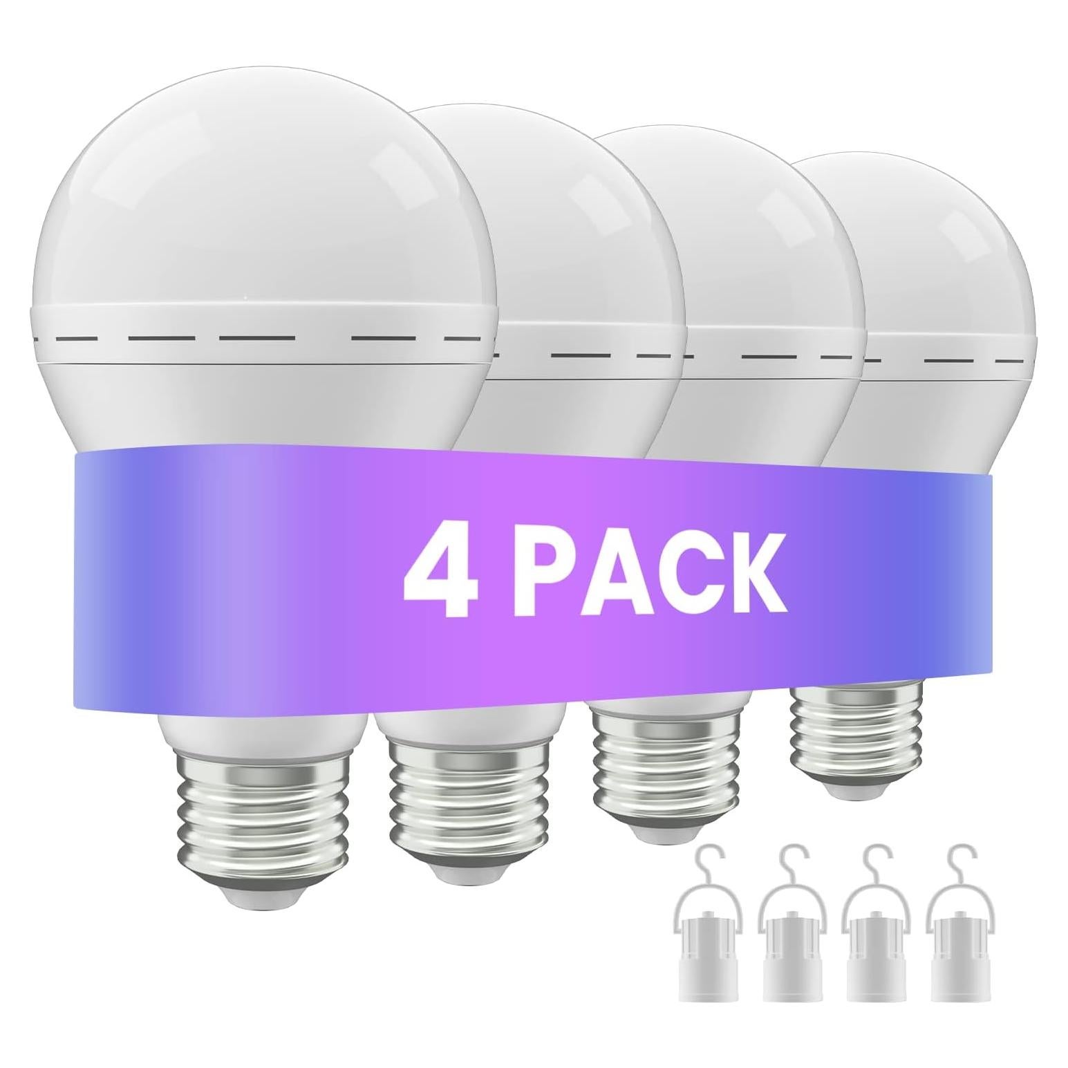 Bombilla LED de Emergencia LHZHENG 12W Recargable 4 Pzas