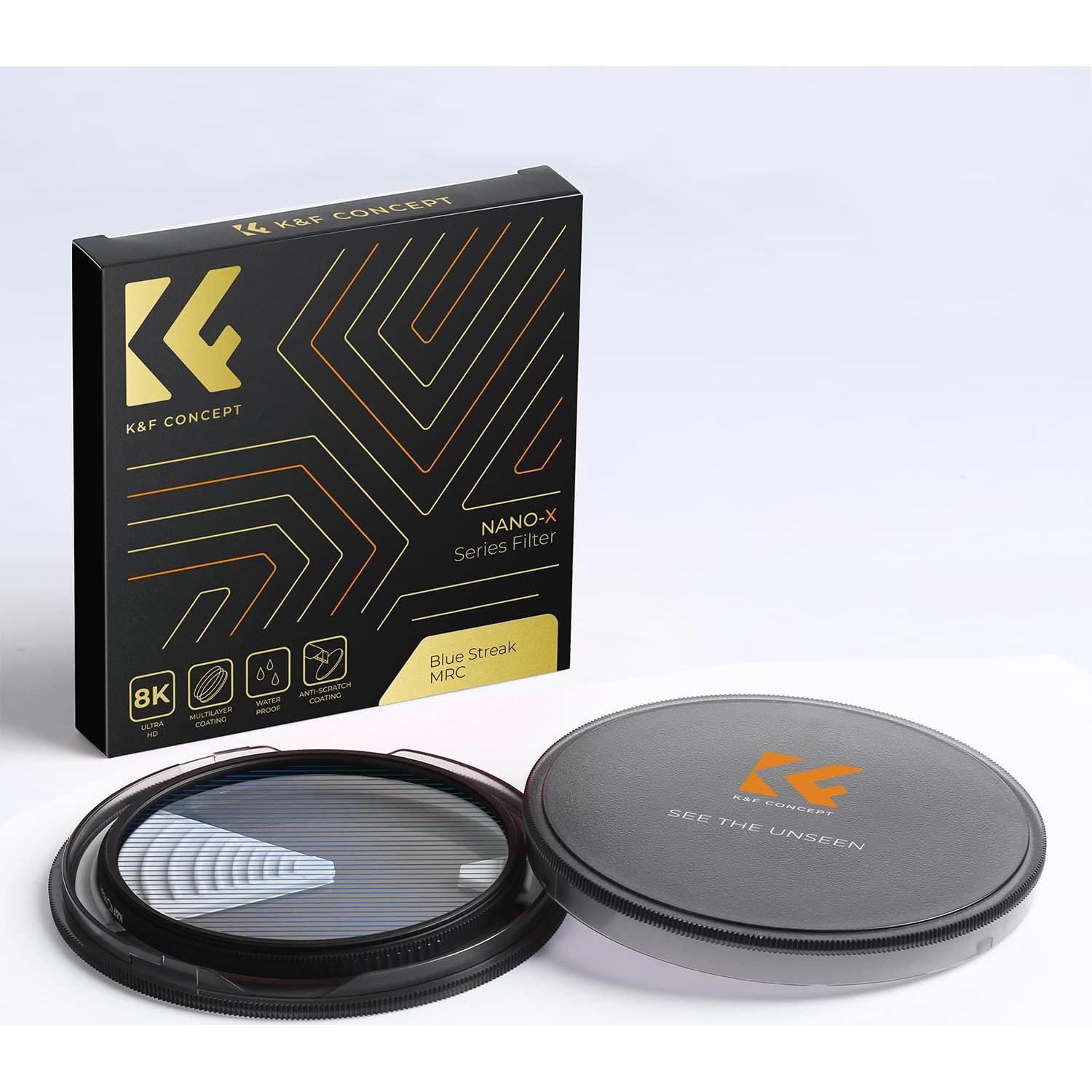 Filtro de lente K&F Concept 72mm efecto destello azul