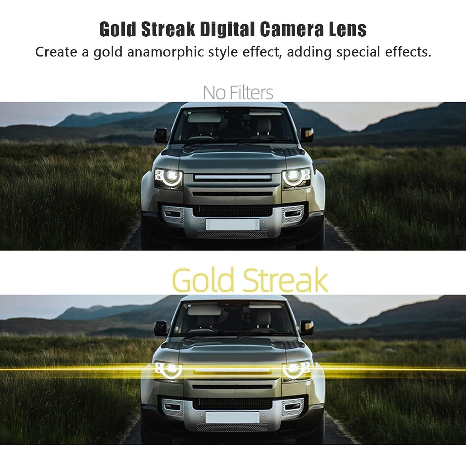 Filtro de lente Gold Streak 43mm para efectos especiales