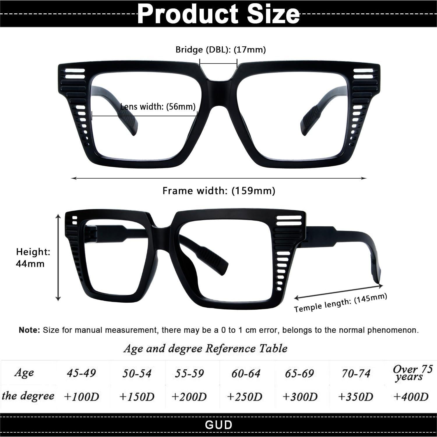 Gafas de Lectura GUD Metalless +2.00 6 Paquete Mujeres