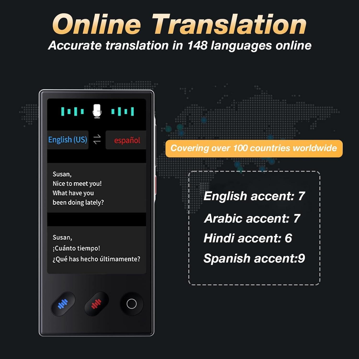 Traductor de Idiomas LULUCKCK 148+ Idiomas Portátil