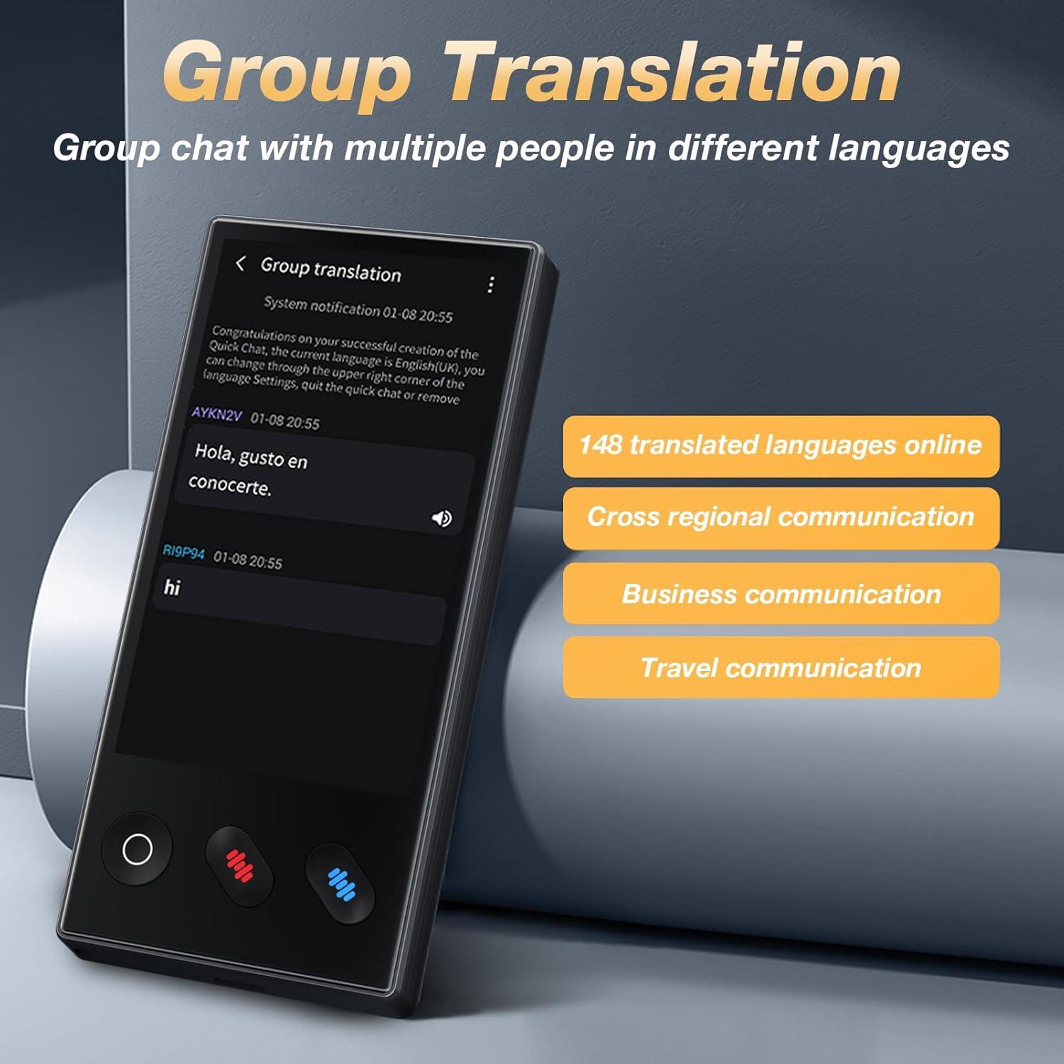 Traductor de Idiomas LULUCKCK 148+ Idiomas Portátil