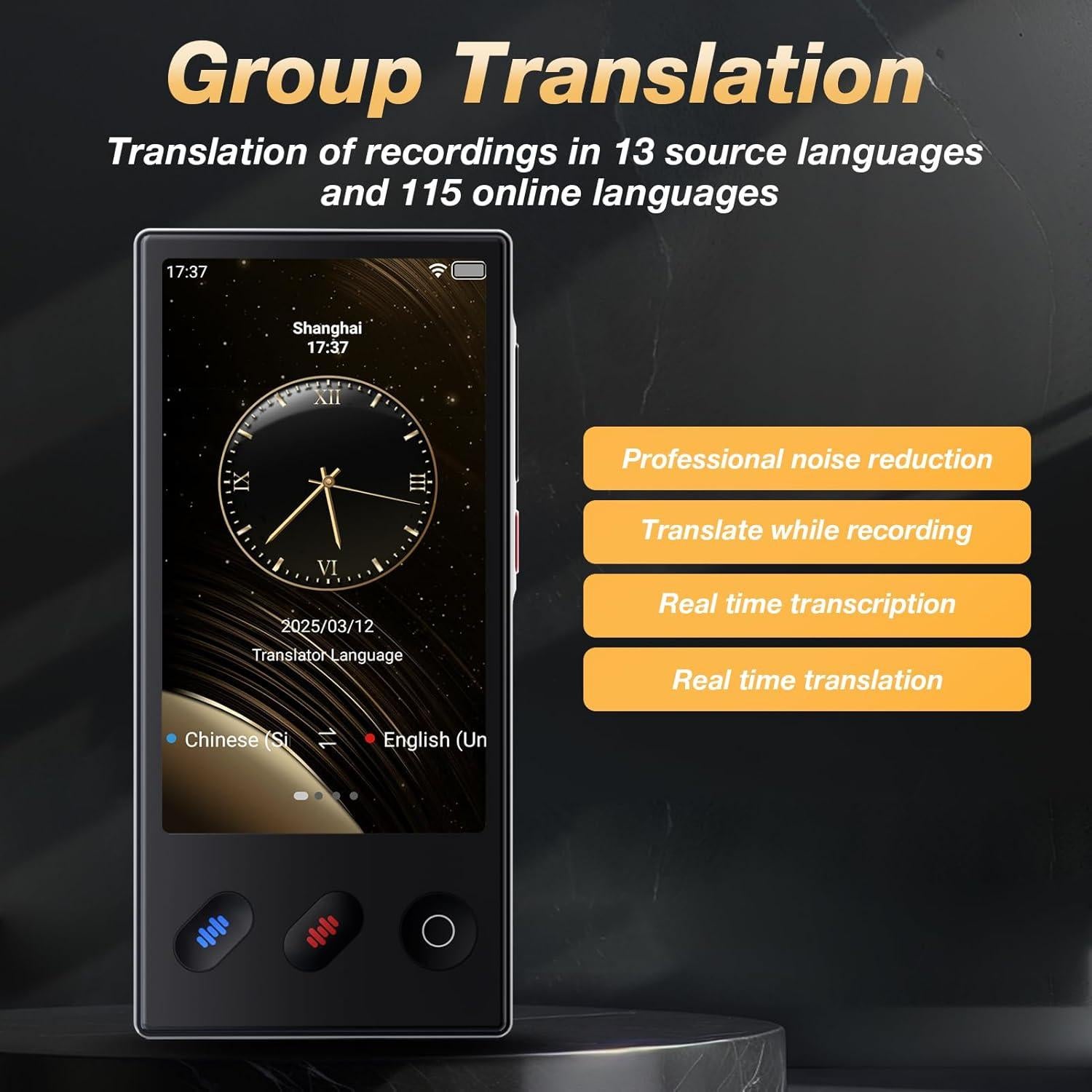 Traductor de Idiomas LULUCKCK 148+ Idiomas Portátil