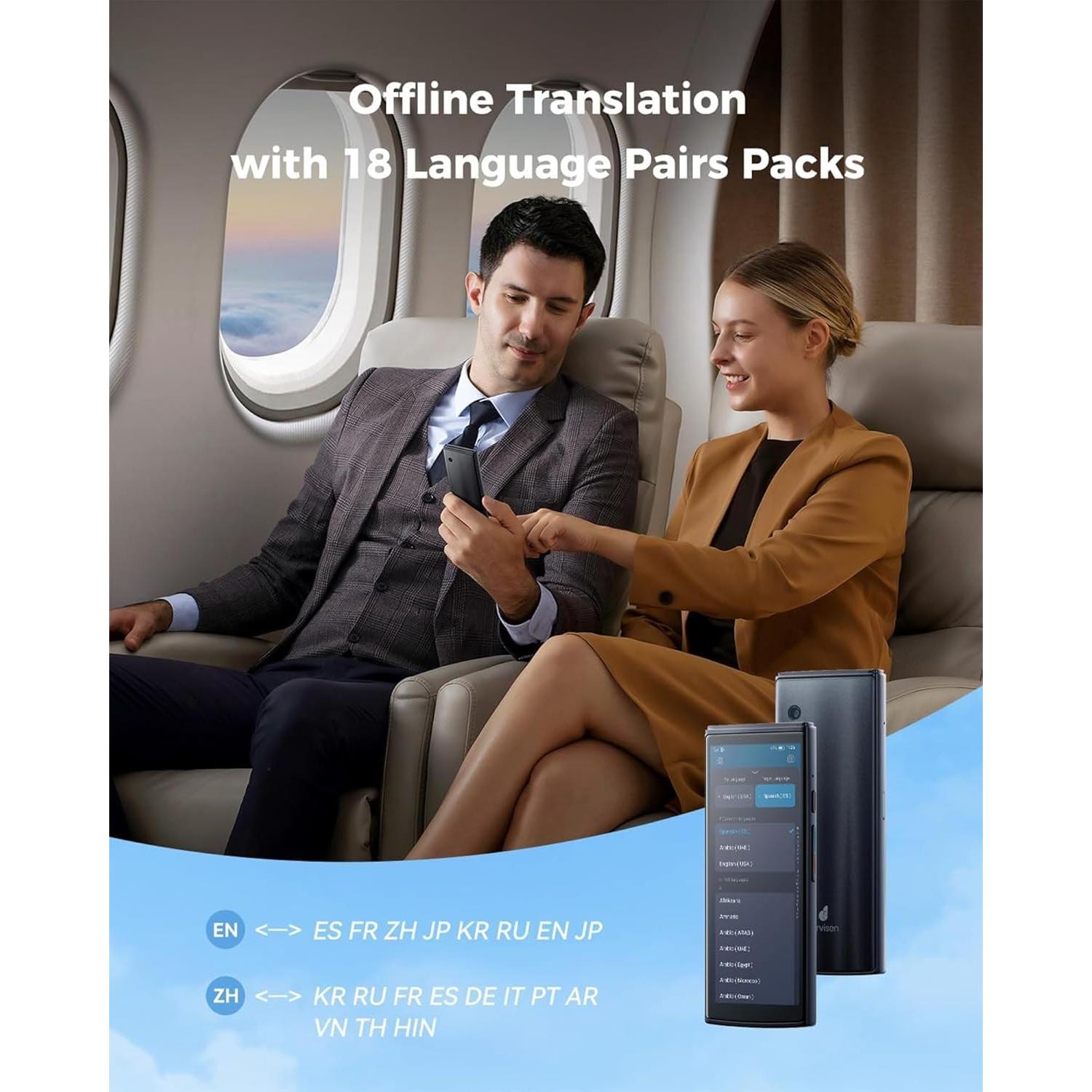 Traductor de Voz Instantáneo Jarvisen 2 - 108 Idiomas, Portátil