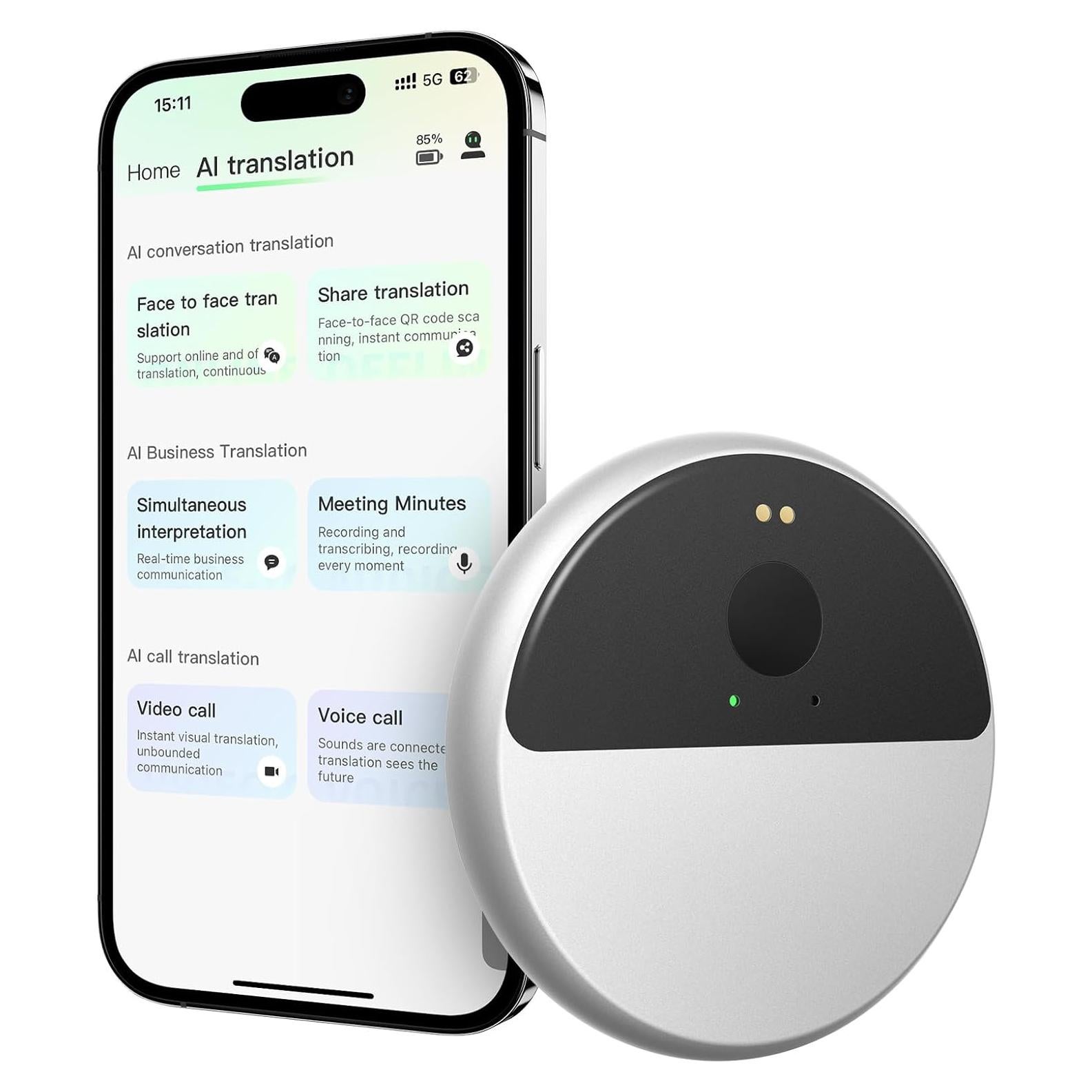 Traductor de Idiomas AI InnAIO 150 Idiomas Offline Negro