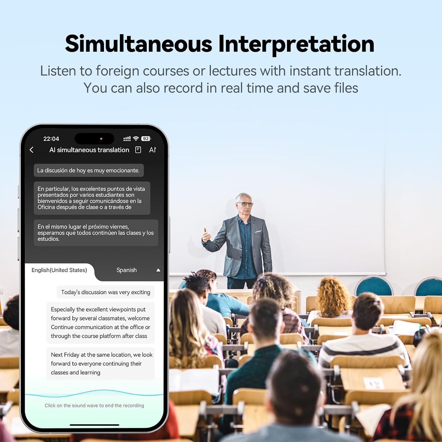 Traductor de Idiomas AI InnAIO 150 Idiomas Offline Negro