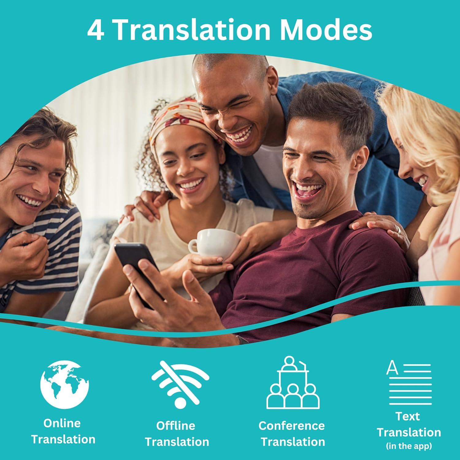 Traductor de Voz Enence V3 AI - 60 Idiomas, Compacto