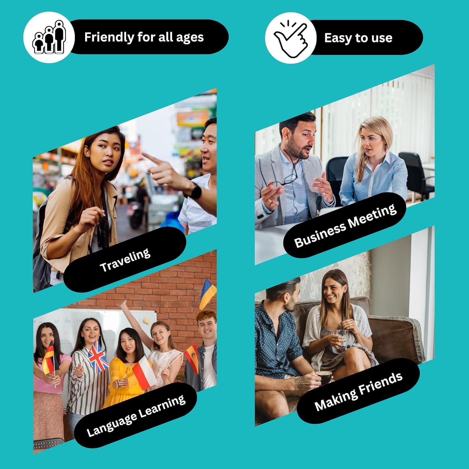 Traductor de Voz Enence V3 AI - 60 Idiomas, Compacto