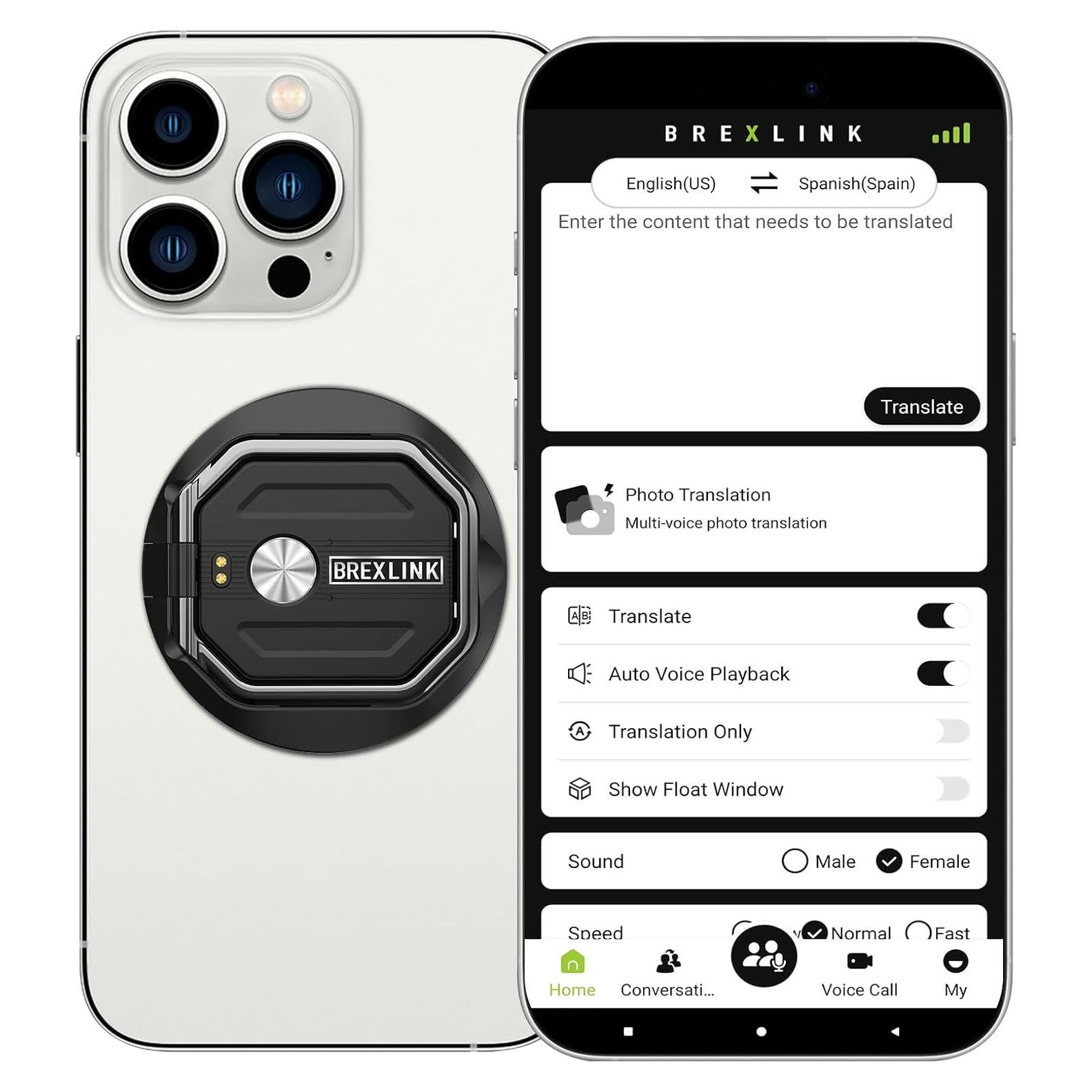 Traductor Grabador AI 3-en-1 BrexLink 140+ Idiomas