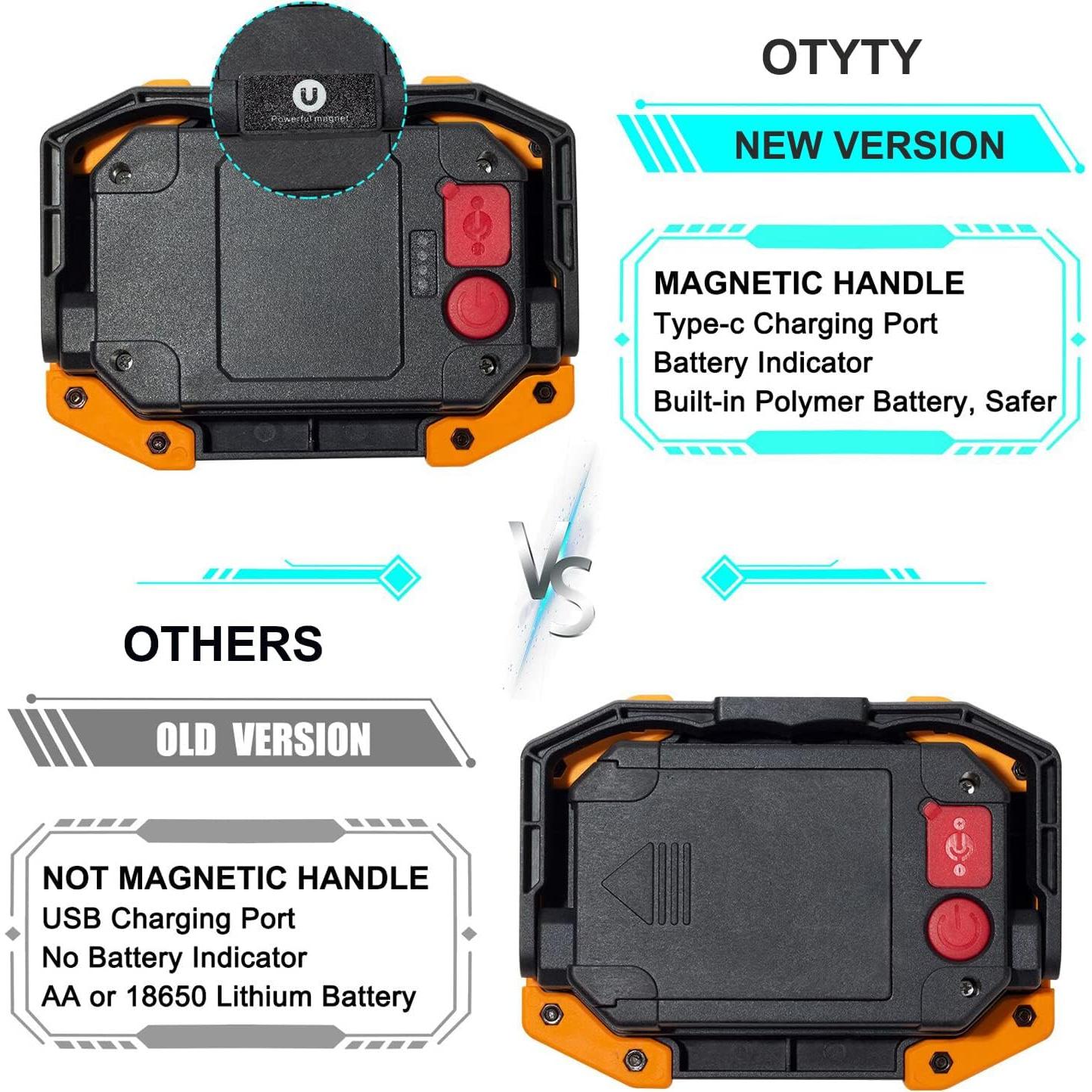 OTYTY Luz de Trabajo LED 30W 1500LM Recargable Magnética
