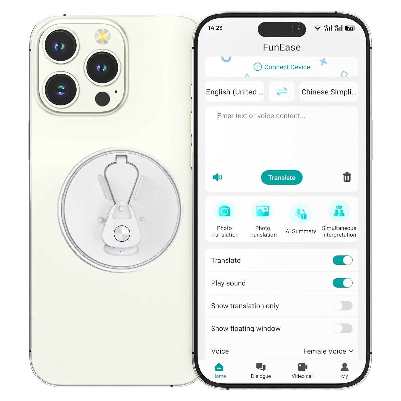 Traductor Grabador AI Eelexa 3 en 1 138 Idiomas Bluetooth