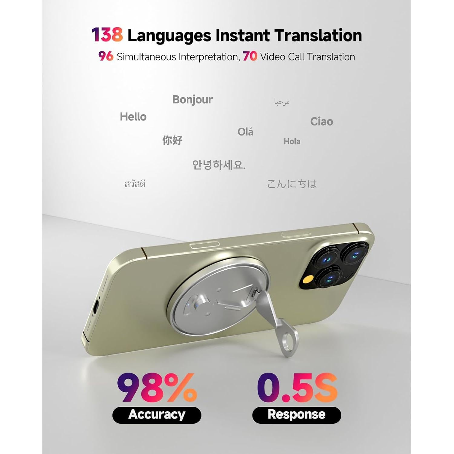 Traductor Grabador AI Eelexa 3 en 1 138 Idiomas Bluetooth
