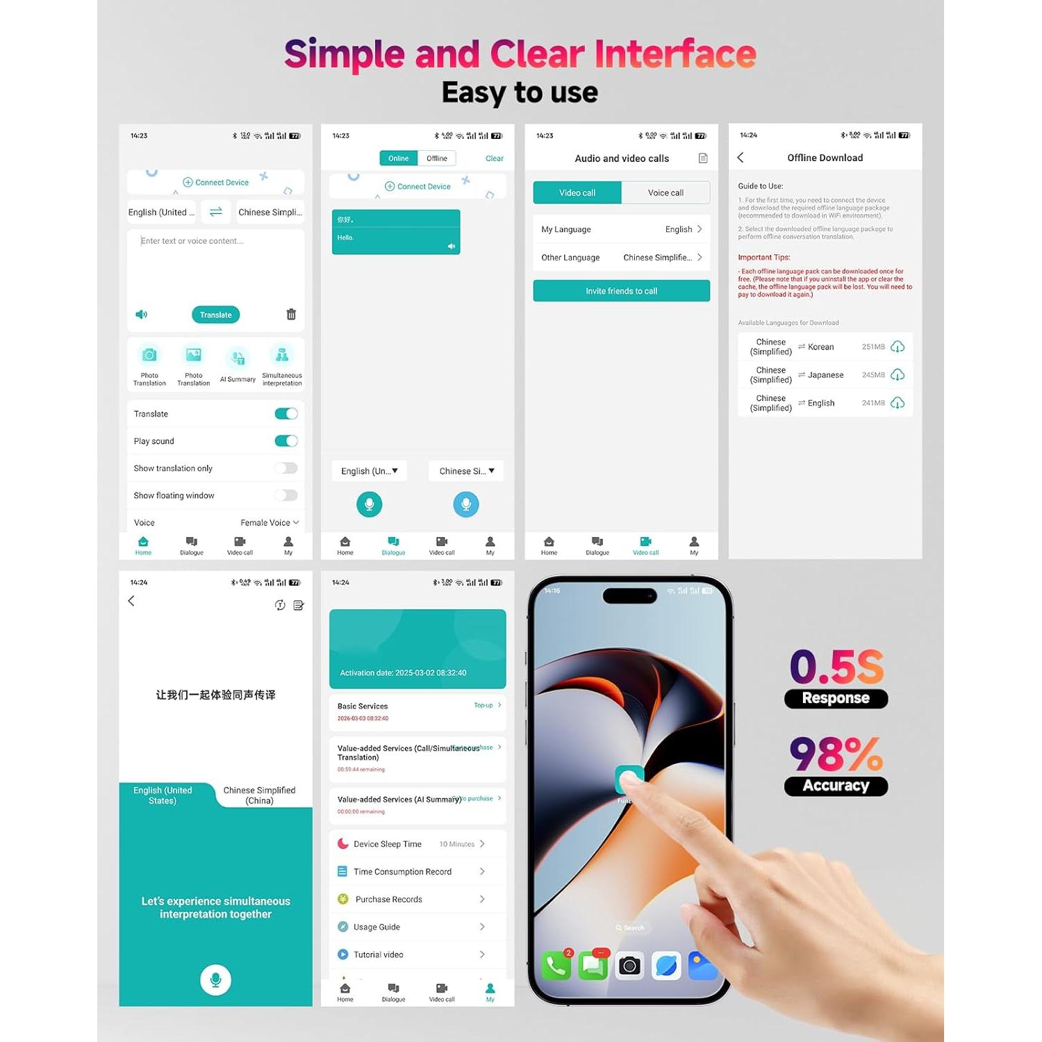 Traductor Grabador AI Eelexa 3 en 1 138 Idiomas Bluetooth