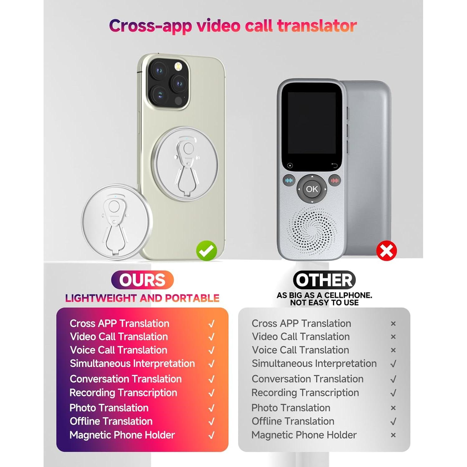 Traductor Grabador AI Eelexa 3 en 1 138 Idiomas Bluetooth