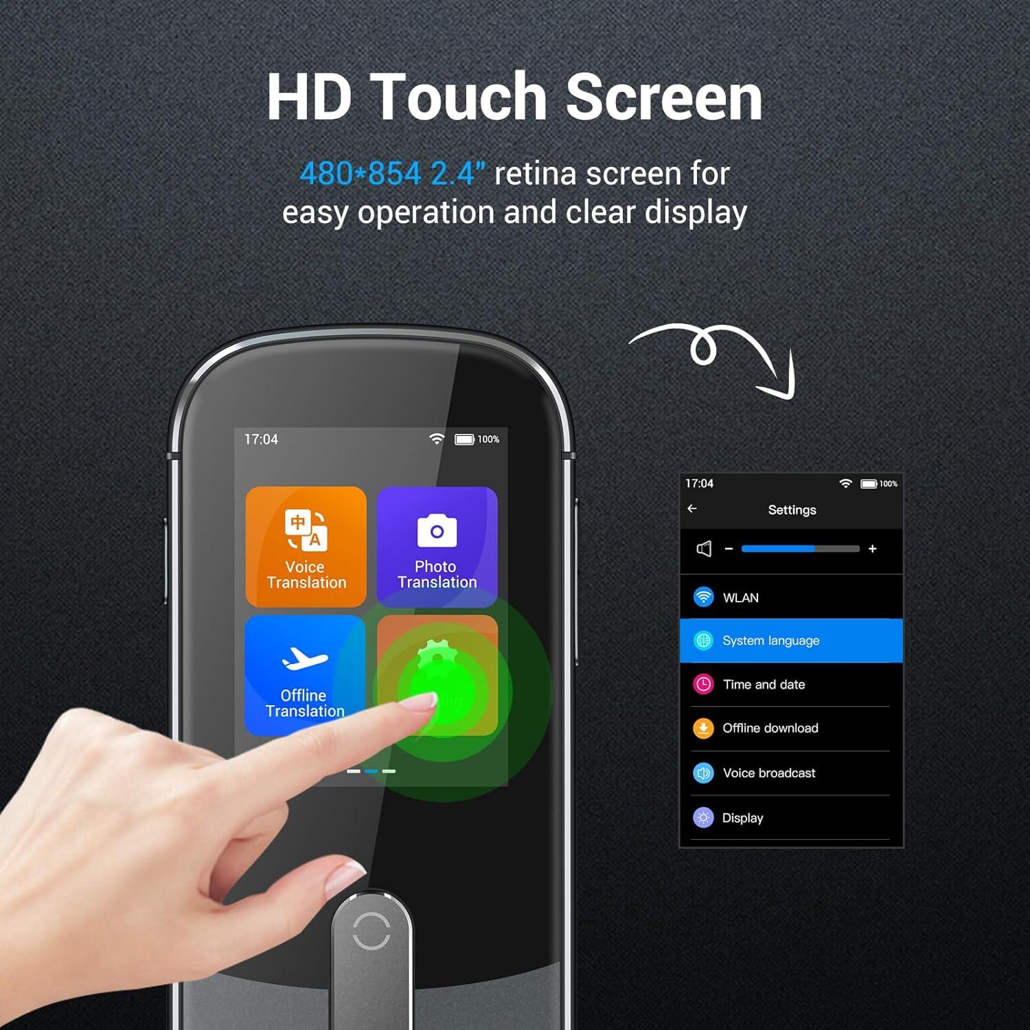 Traductor de Voz Anfier W09 PRO Offline 144 Idiomas Gris
