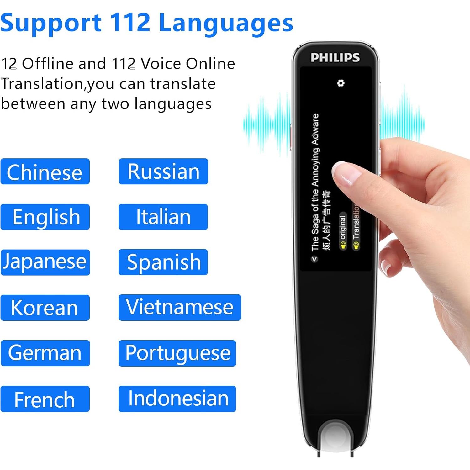 Bolígrafo Traductor Digital JEDAKAREN VTR7300 112 Idiomas