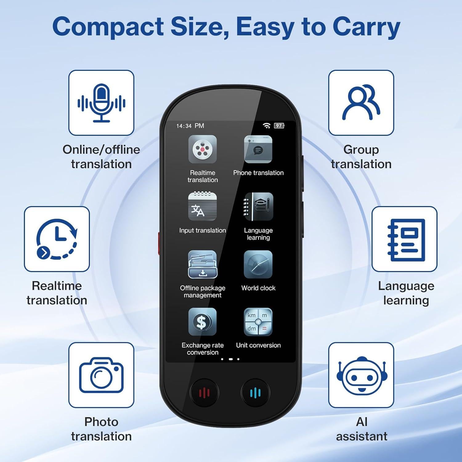 Traductor AI FancyDove 139 idiomas, OCR, grabadora audio