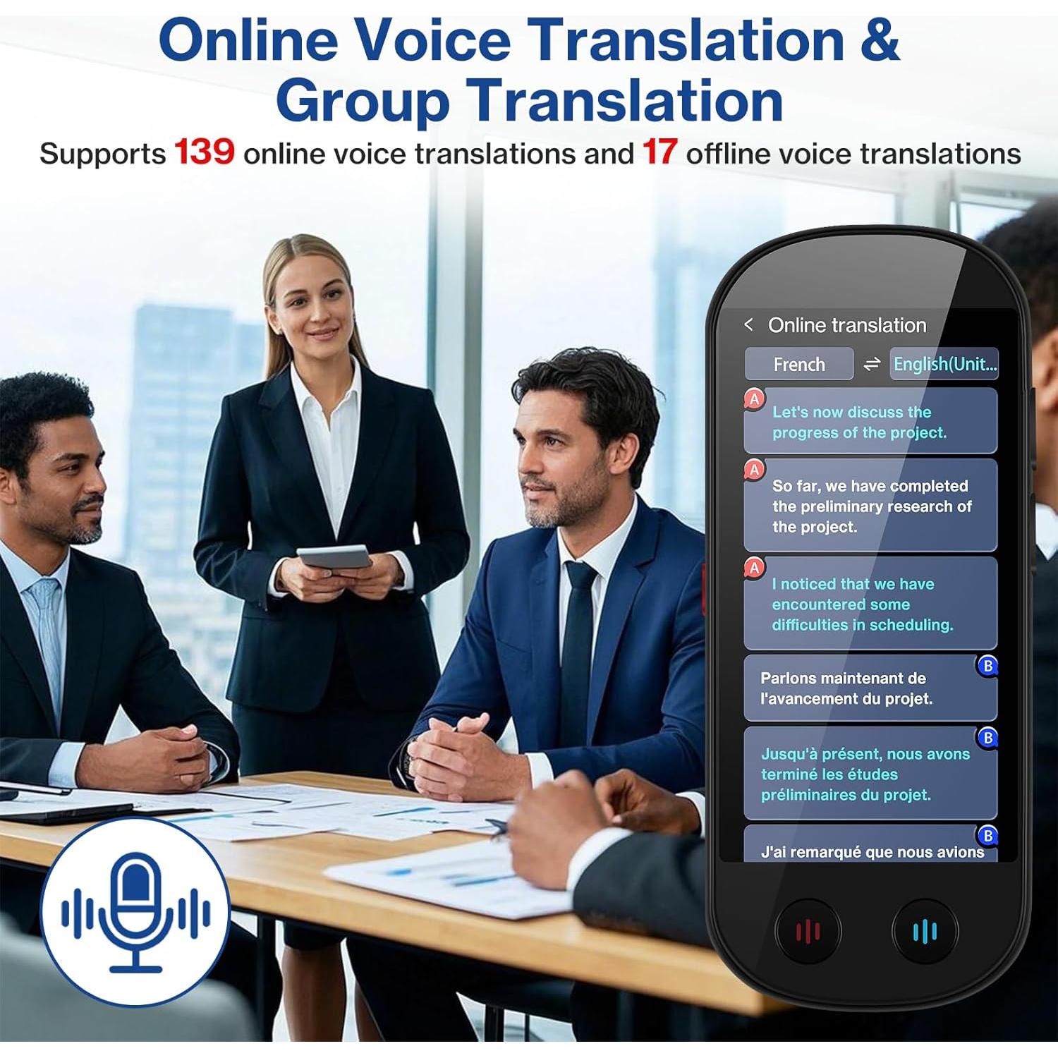 Traductor AI FancyDove 139 idiomas, OCR, grabadora audio