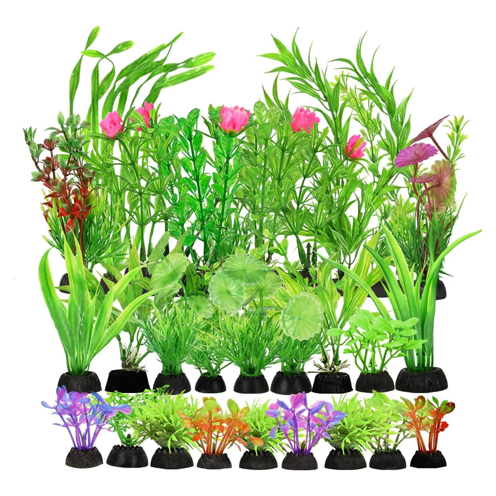 30 Plantas Artificiales para Acuario Gupawix Multicolor