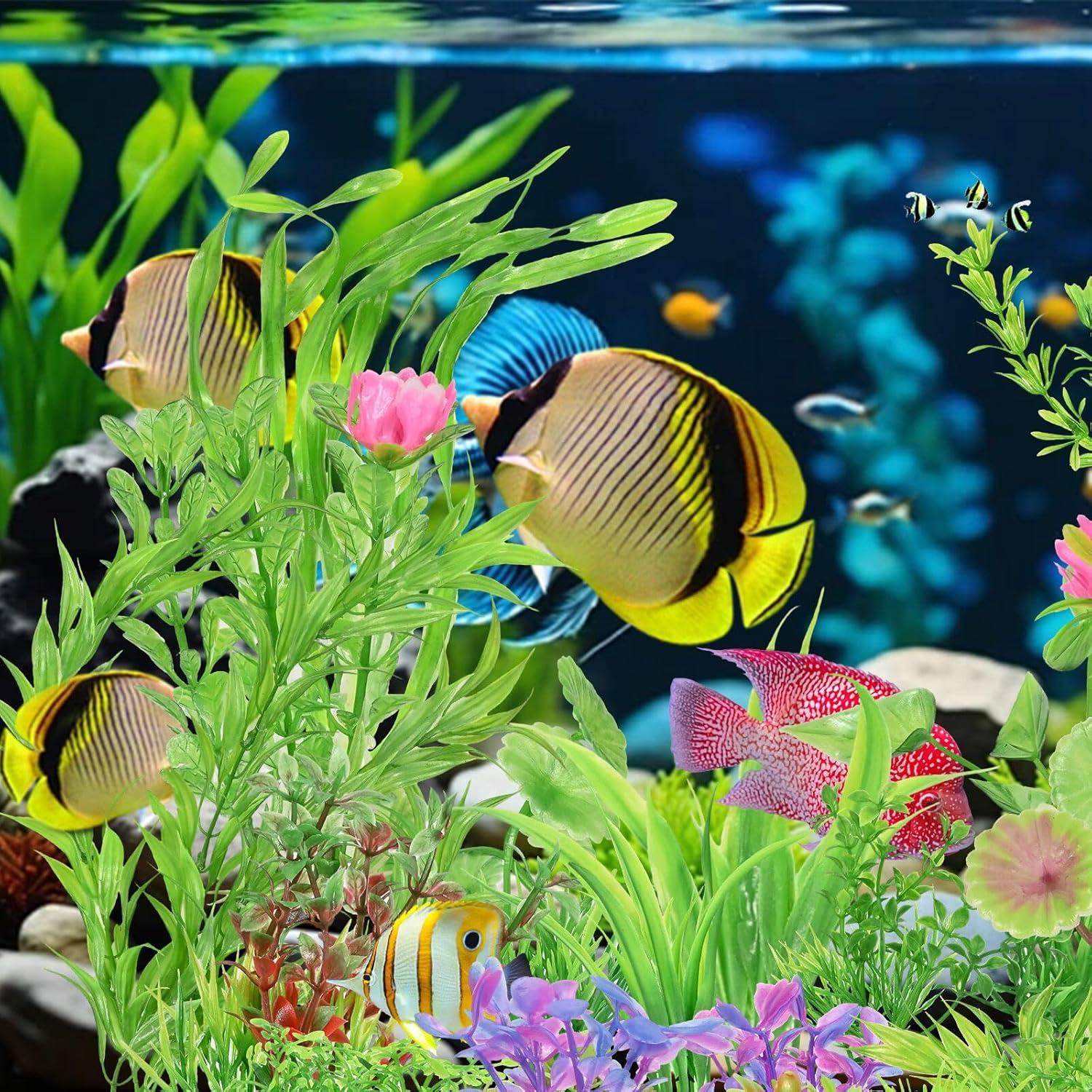 30 Plantas Artificiales para Acuario Gupawix Multicolor