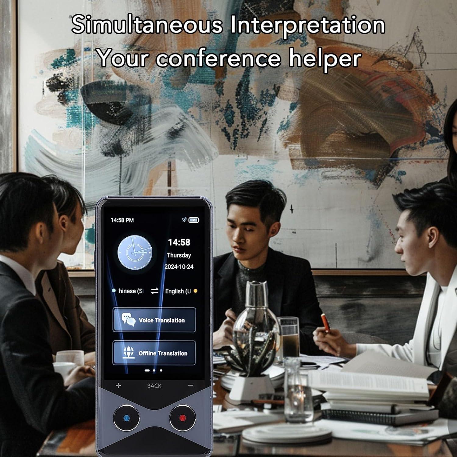 Language Translator Device, Two Way Real Time Voice Translation Support 137 Languages, Portable Real Time Voice Translation Online Offline AI Text Photo Translation for Travel