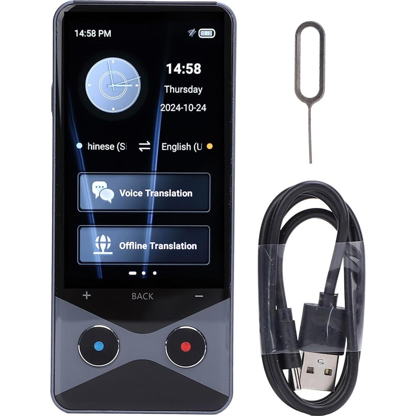 Language Translator Device, Two Way Real Time Voice Translation Support 137 Languages, Portable Real Time Voice Translation Online Offline AI Text Photo Translation for Travel