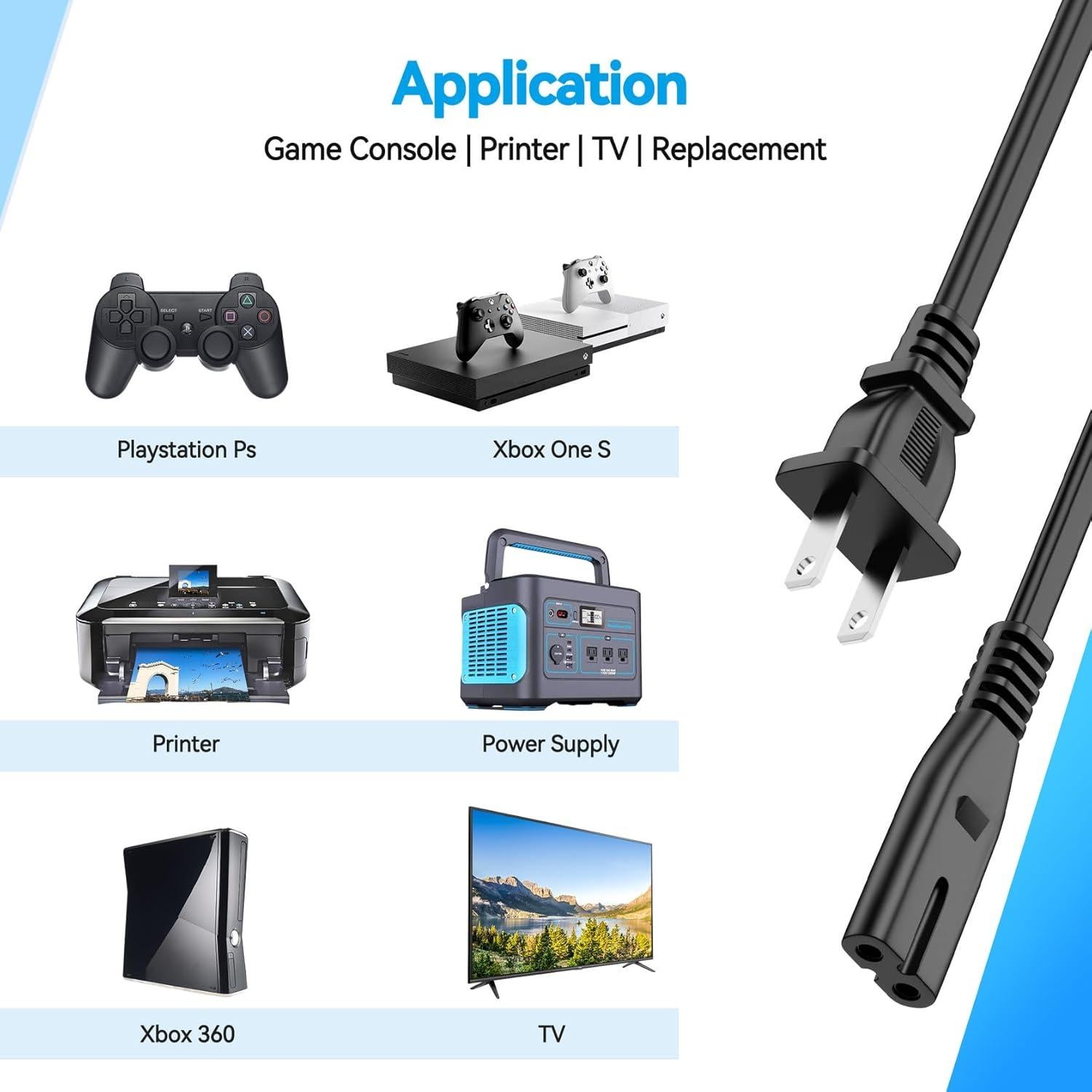 Cable de Alimentación 1.52m para Altavoz Tribit StormBox Blast
