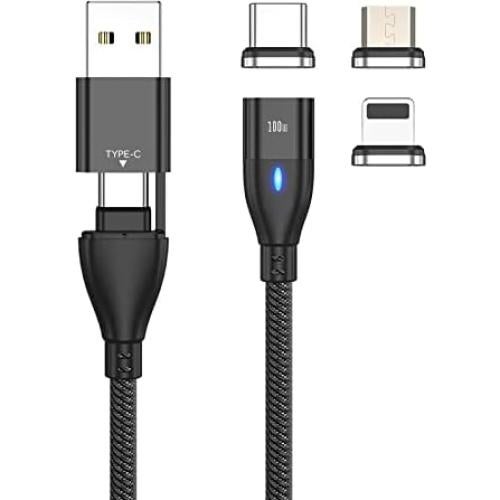 Cable MagnetoSnap BoxWave 100W USB-C y Micro Negro