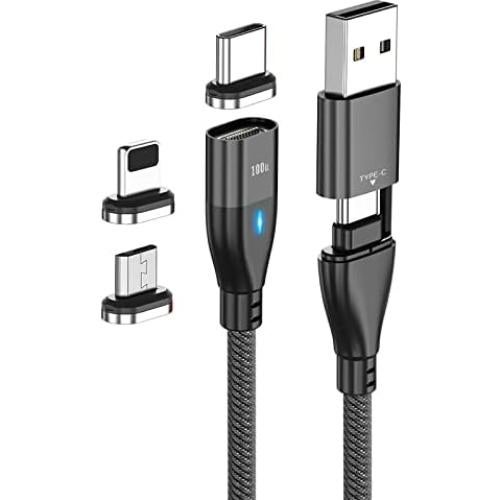 Cable MagnetoSnap BoxWave 100W USB-C y Micro Negro