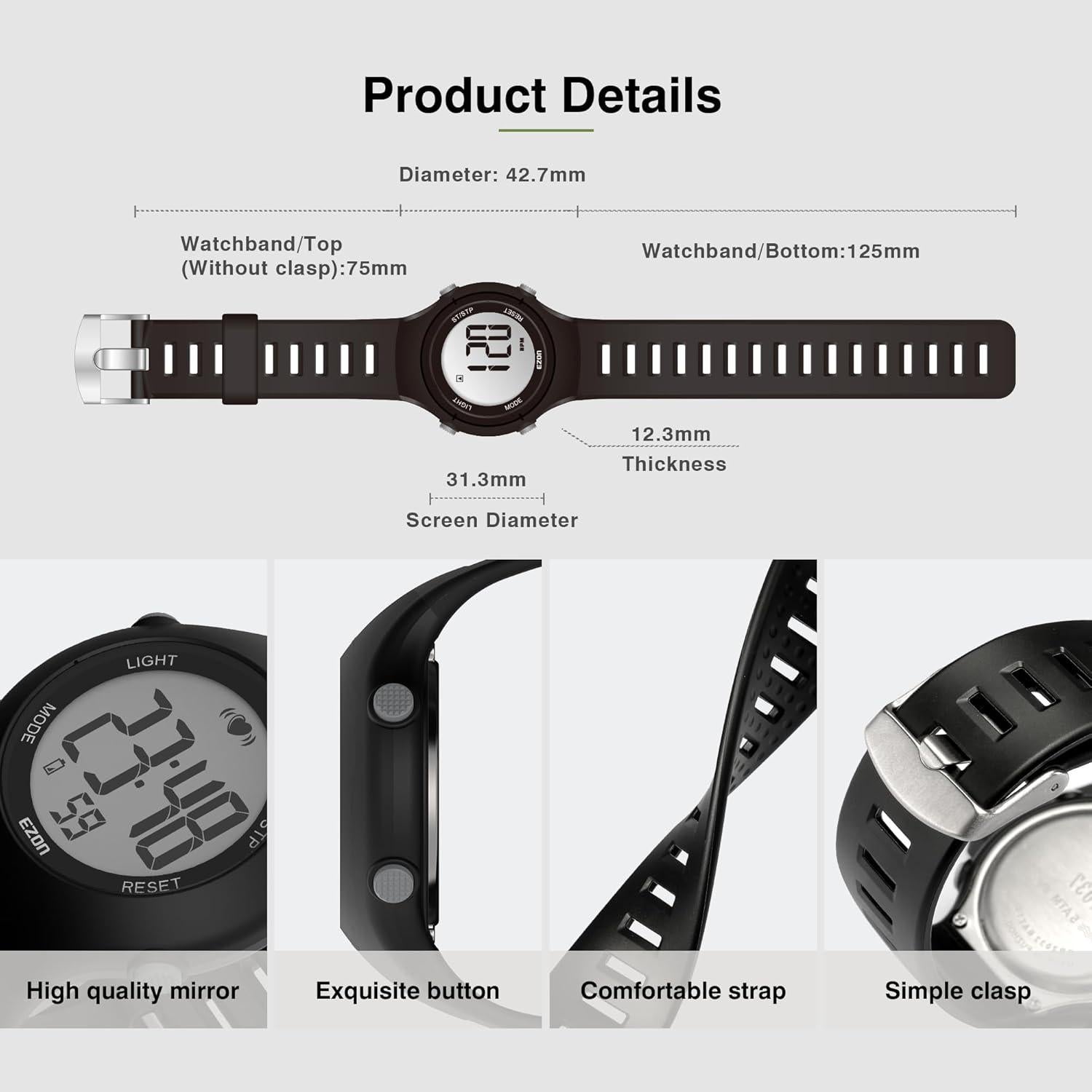 Monitor de Frecuencia Cardíaca EZON T037A11 con Correa de Pecho