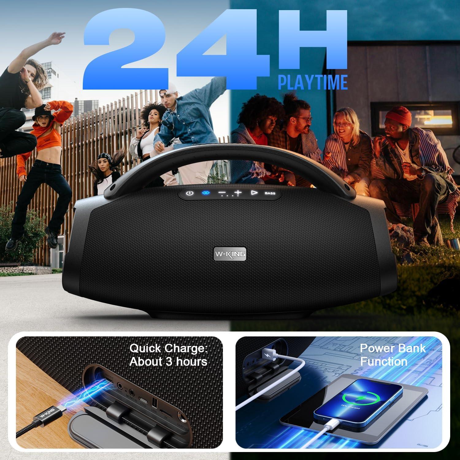 Altavoz Bluetooth W-KING X20 300W IPX7 24h Batería 7.5"