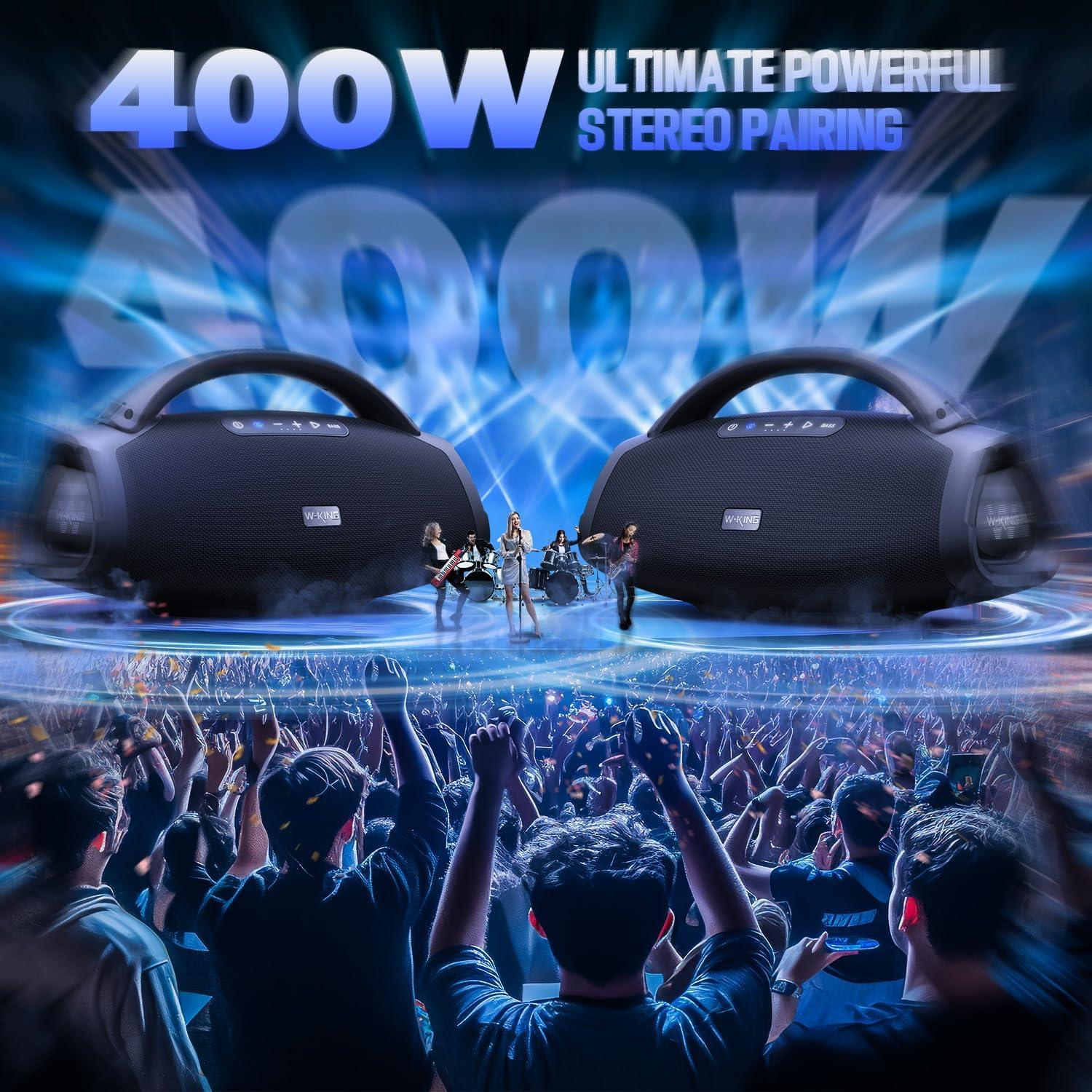 Altavoz Bluetooth W-KING X20 300W IPX7 24h Batería 7.5"