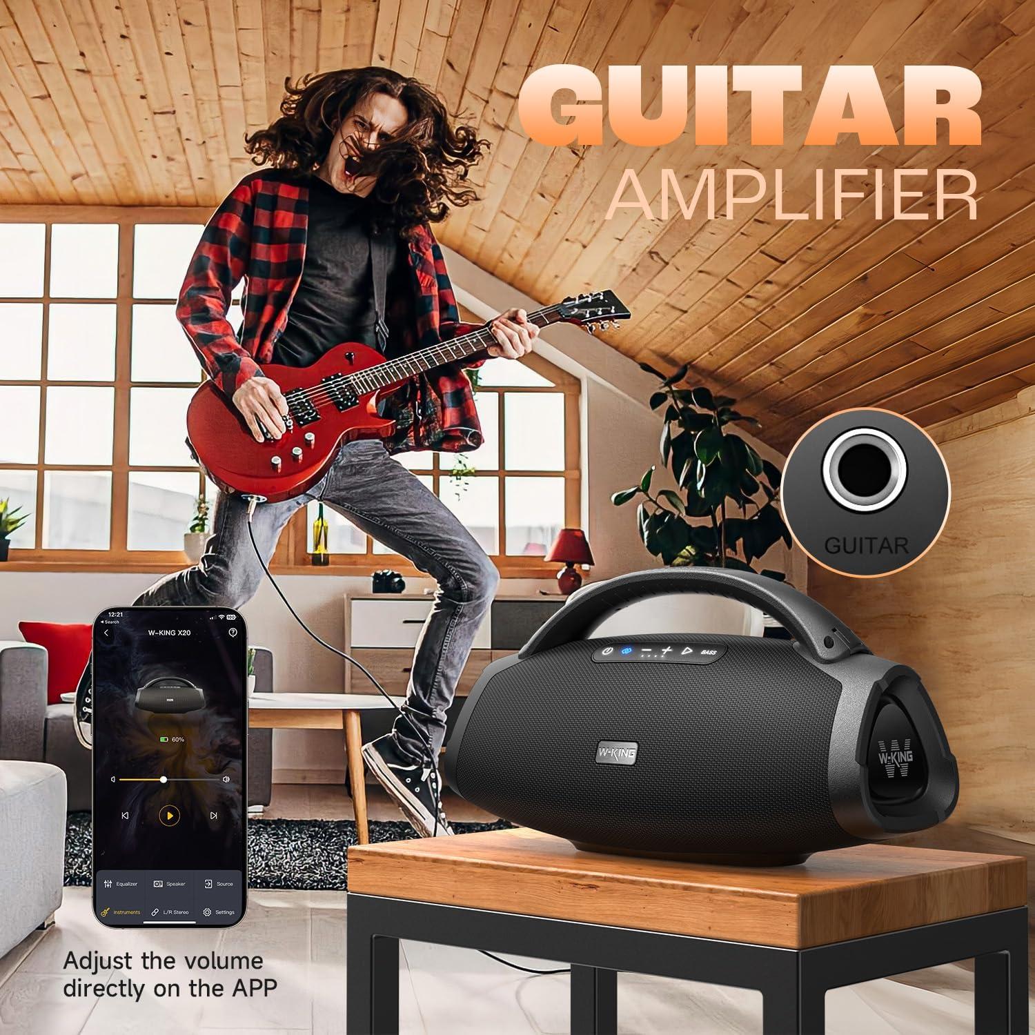 Altavoz Bluetooth W-KING X20 300W IPX7 24h Batería 7.5"