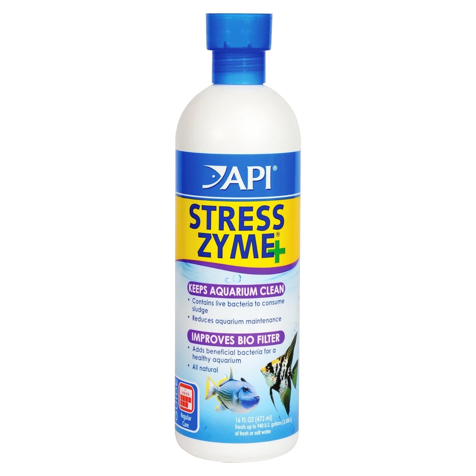 API STRESS ZYME 473 ml - Solución de Limpieza para Acuarios
