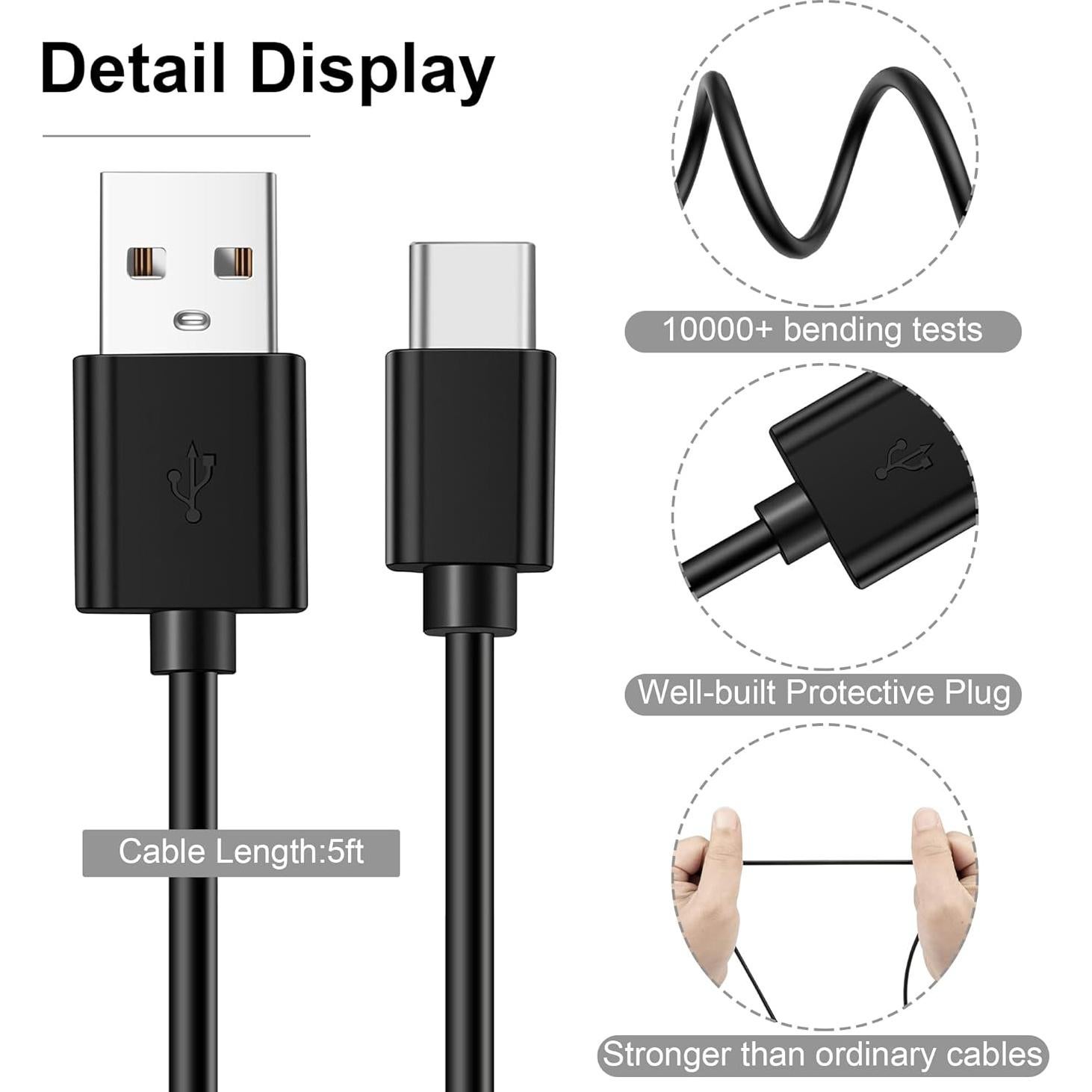 Cable de carga USB-C 1.5m CUENSTOP para altavoces Sony y Bose
