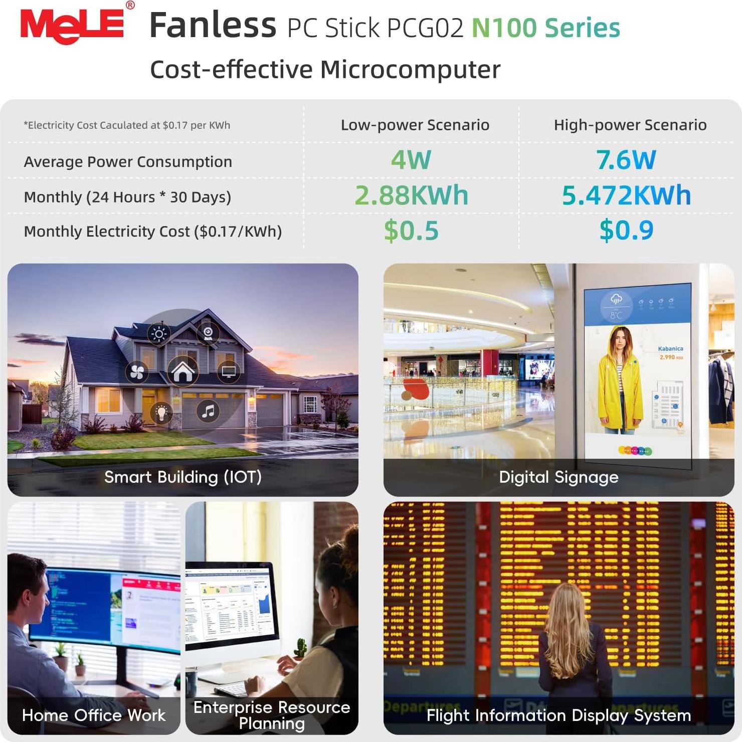 Mini PC Stick MeLE PCG02 N100 8GB 128GB 4K USB-C