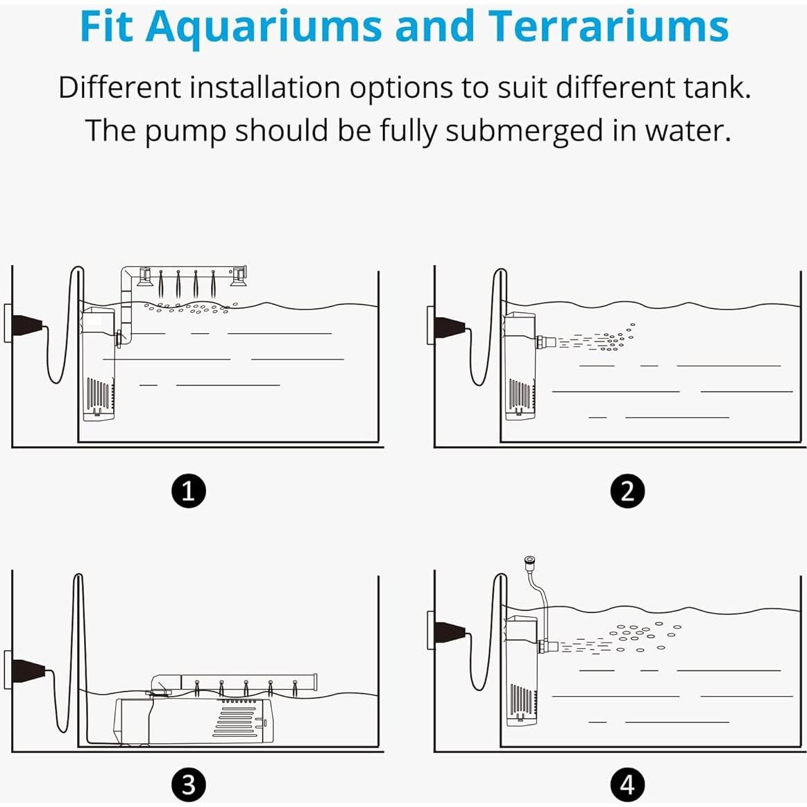 Filtro Interno NICREW 2-5 Galones 40 GPH Acuario