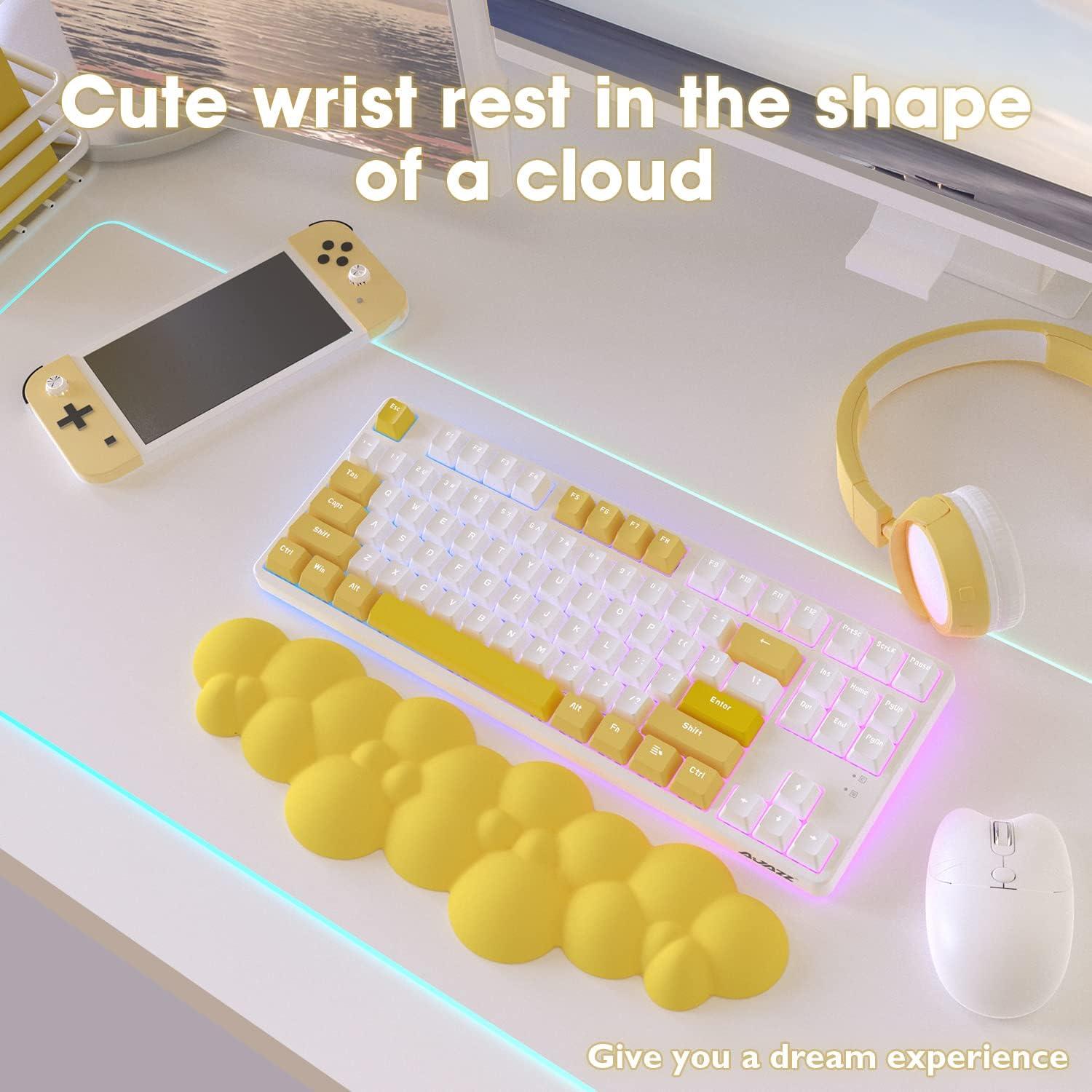 Reposap muñecas ergonómico ATTACK SHARK amarillo 38x11 cm