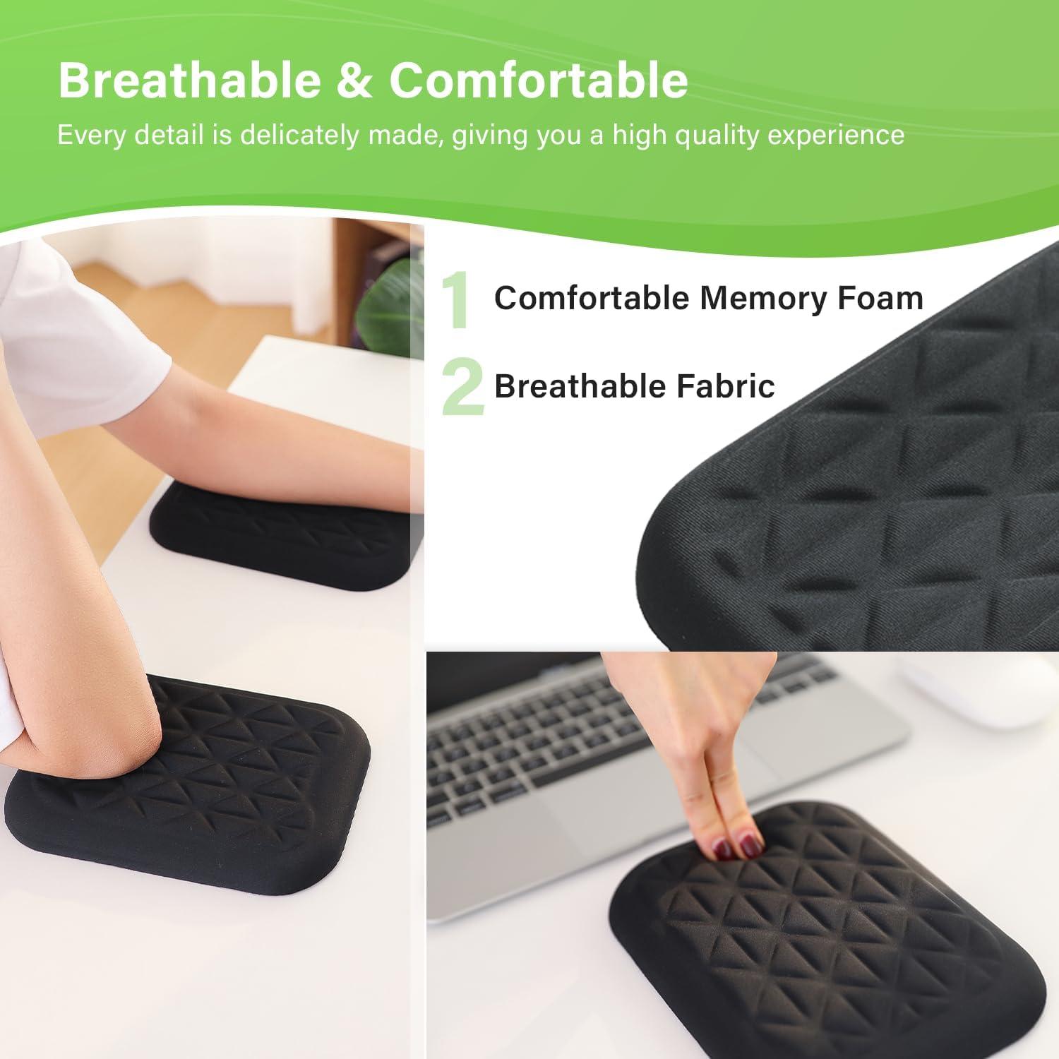 Almohadilla ergonómica LargeLeaf para muñeca y codo negra