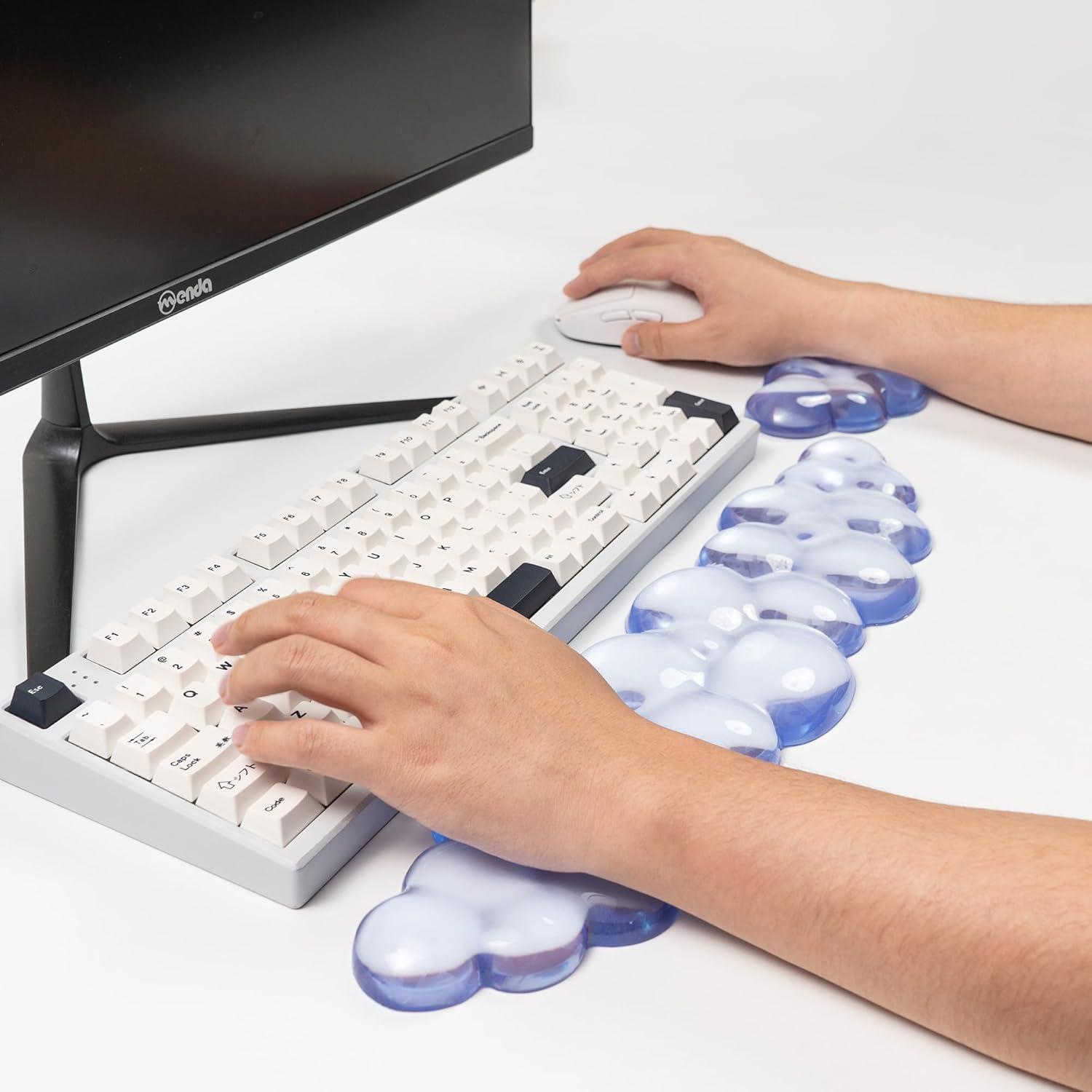 Conjunto Reposamuñecas Gel Ergonómico Sumgsn Azul Claro