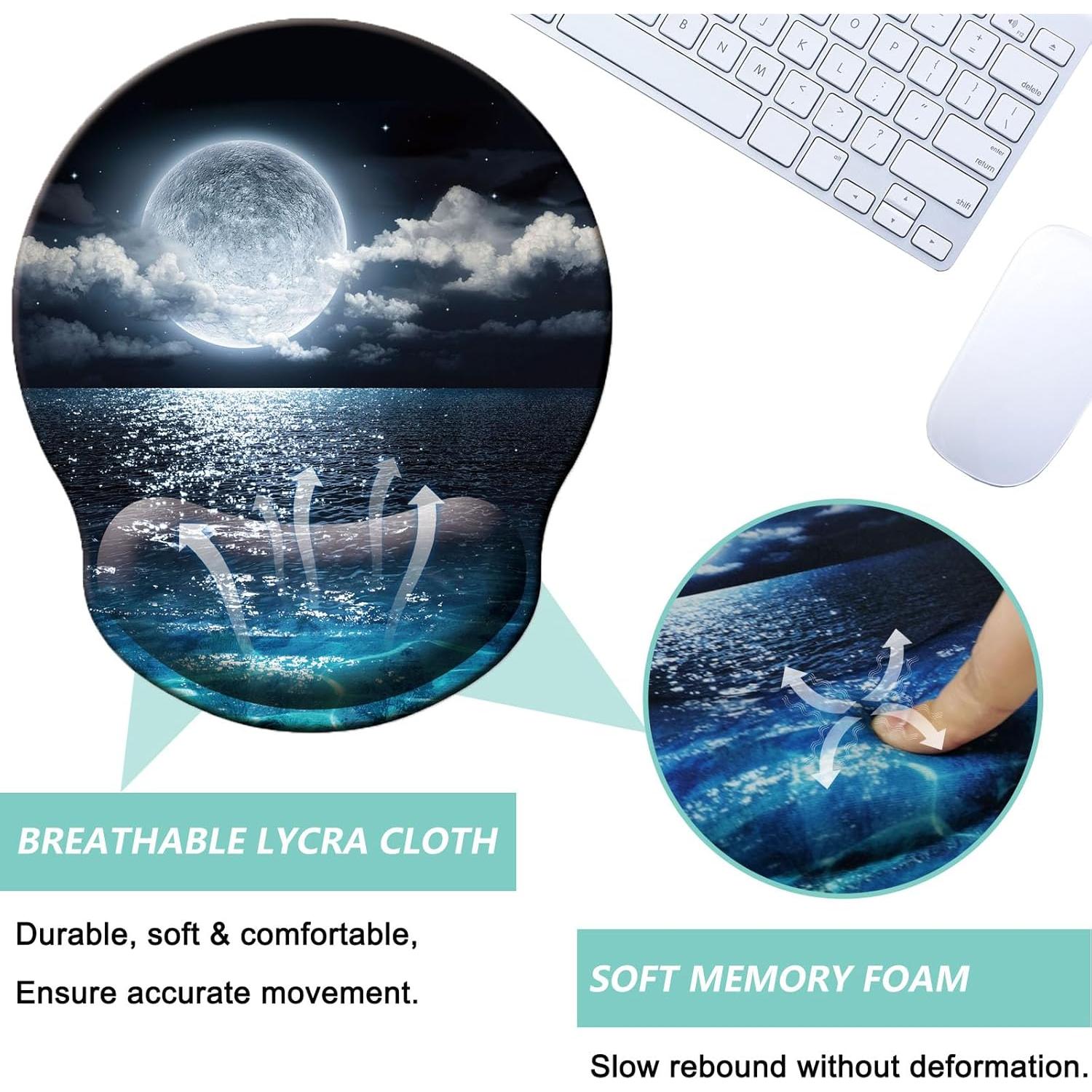 Alfombrilla de Ratón Ergonómica LIZPARE con Soporte Luna