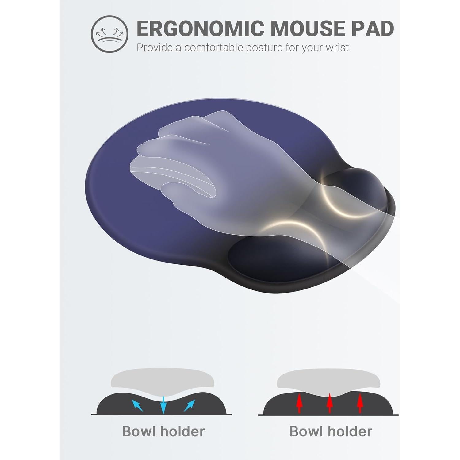 Almohadilla de Ratón Ergonómica Laborio con Soporte Azul