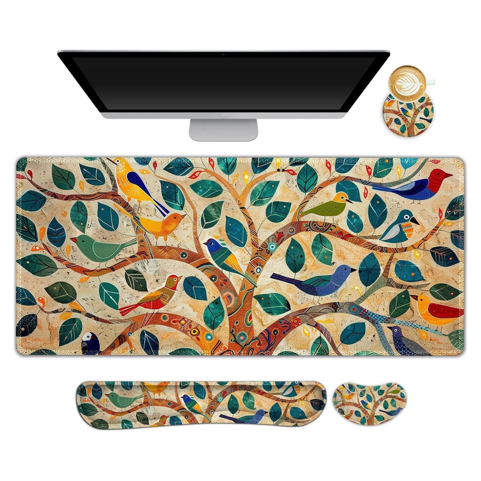 Juego de Alfombrillas de Escritorio Lauspuck XXL Ergonómicas