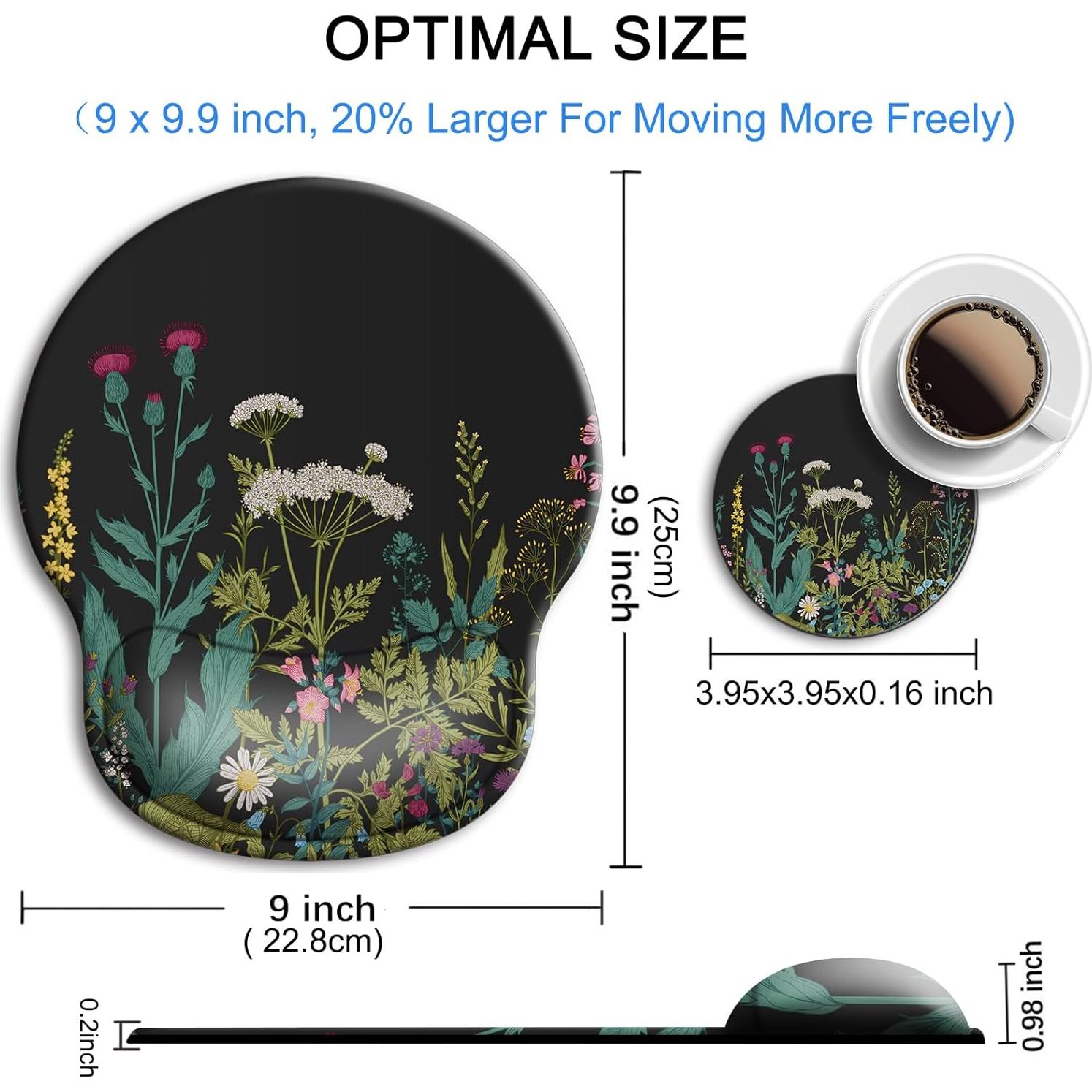 Alfombrilla Ergonómica Wiabsi con Soporte de Gel y Posavasos