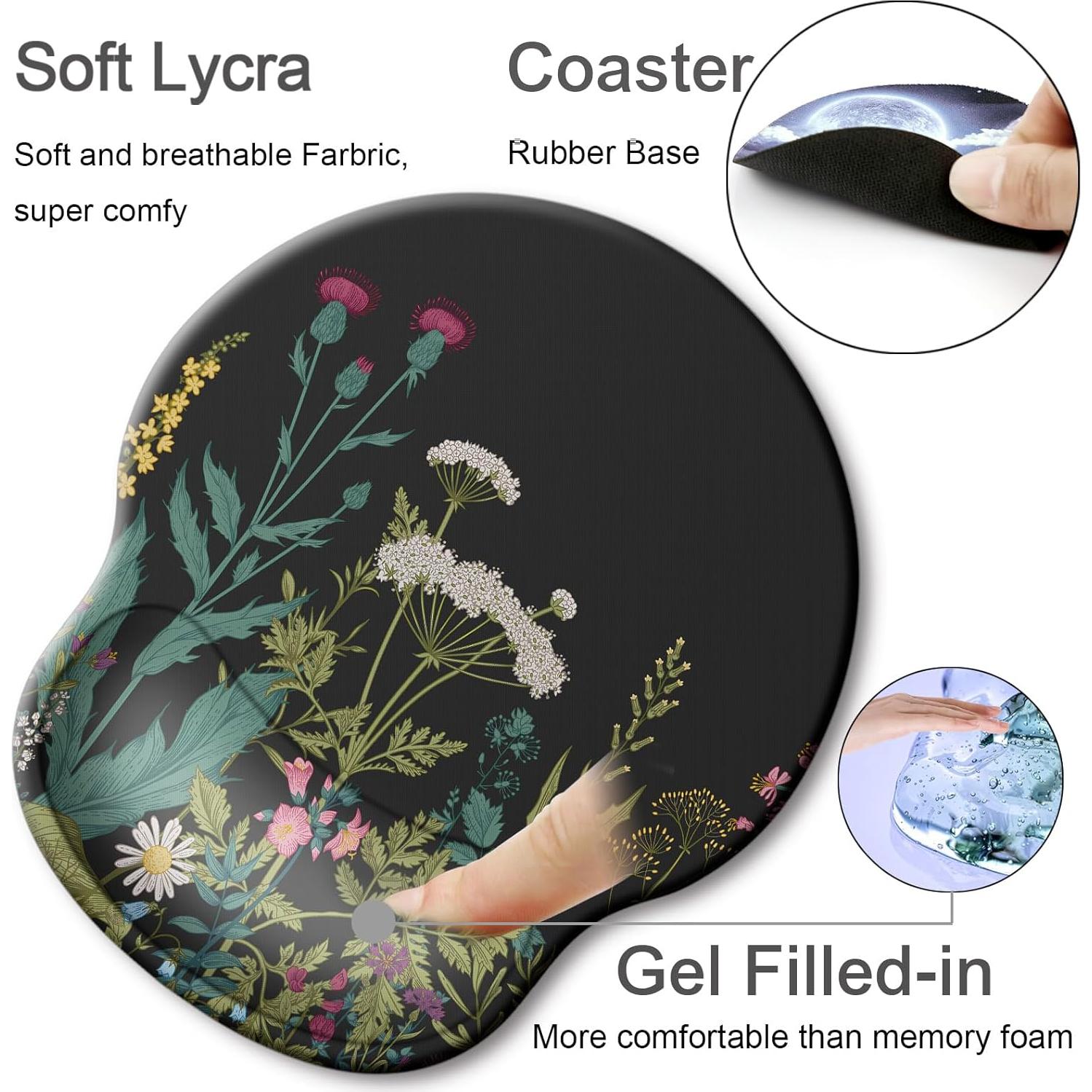 Alfombrilla Ergonómica Wiabsi con Soporte de Gel y Posavasos